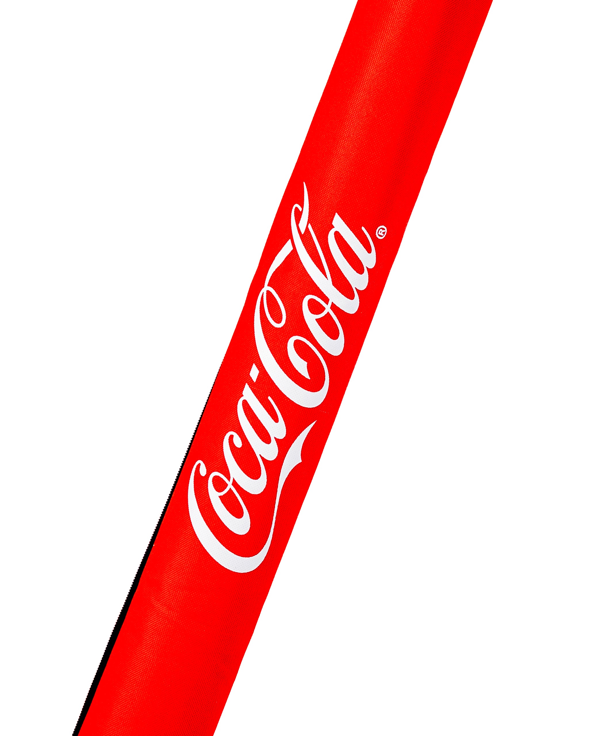 Coca-Cola branded golf club sleeve in vibrant red with white logo, perfect for adding style on the course.