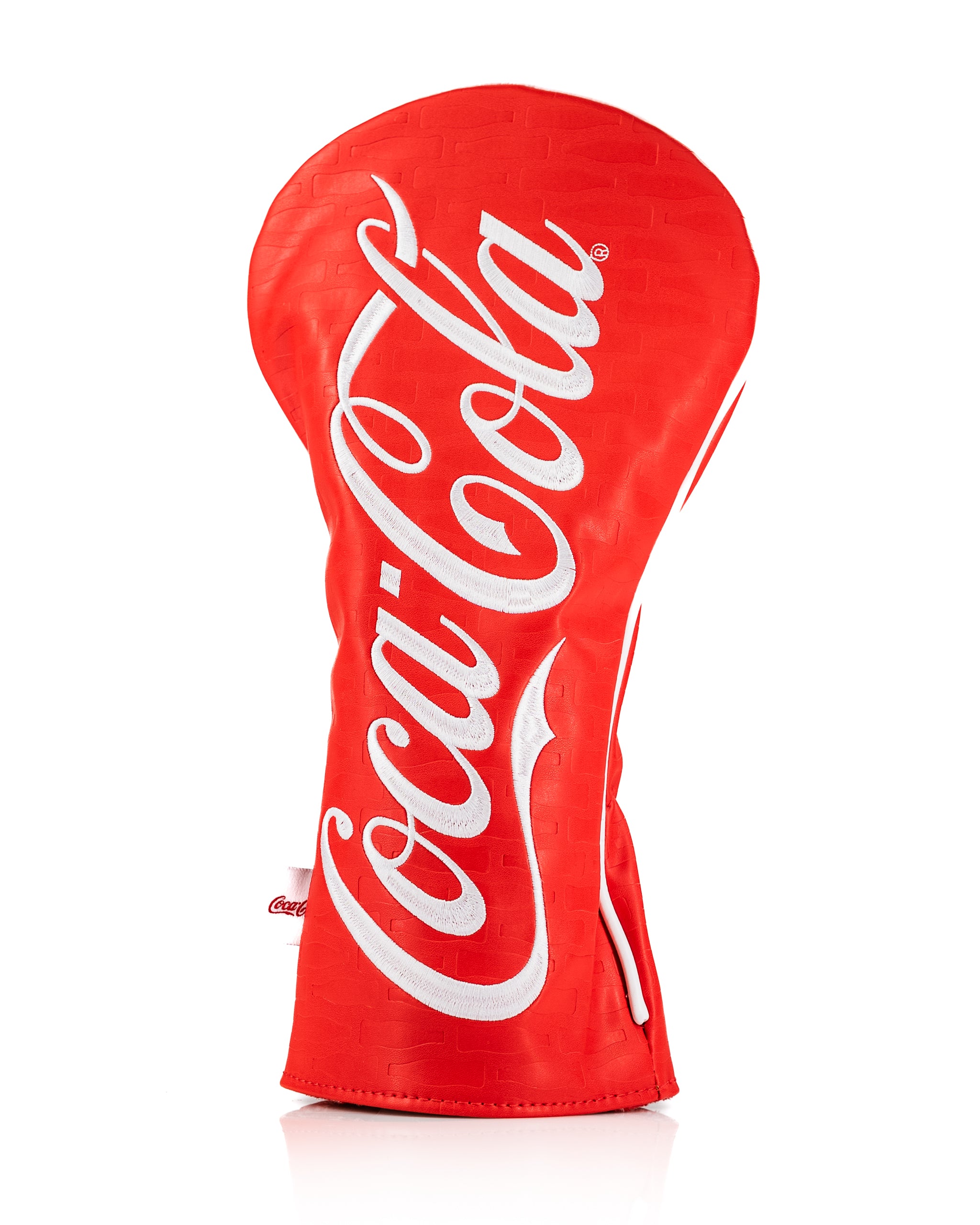 Bold red Coca-Cola driver cover featuring the iconic logo, designed to add a unique touch to your golf gear.