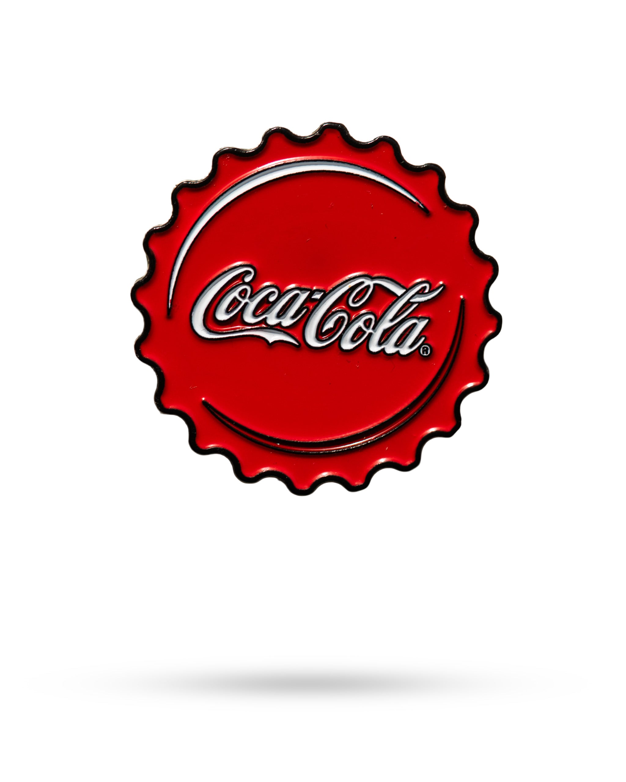 Coca-Cola bottle cap ball marker featuring a vibrant red design with the iconic logo, perfect for golf enthusiasts.