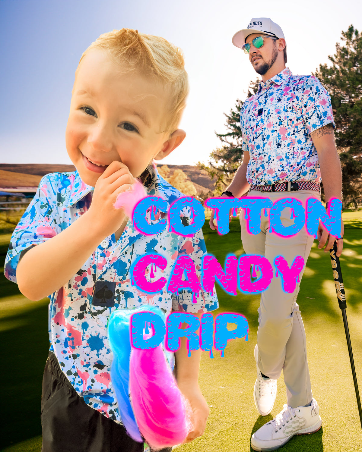 Youth Cotton Candy Drip Polo