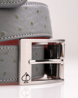 Pins & Aces x Druh - Gray Ostrich Belt