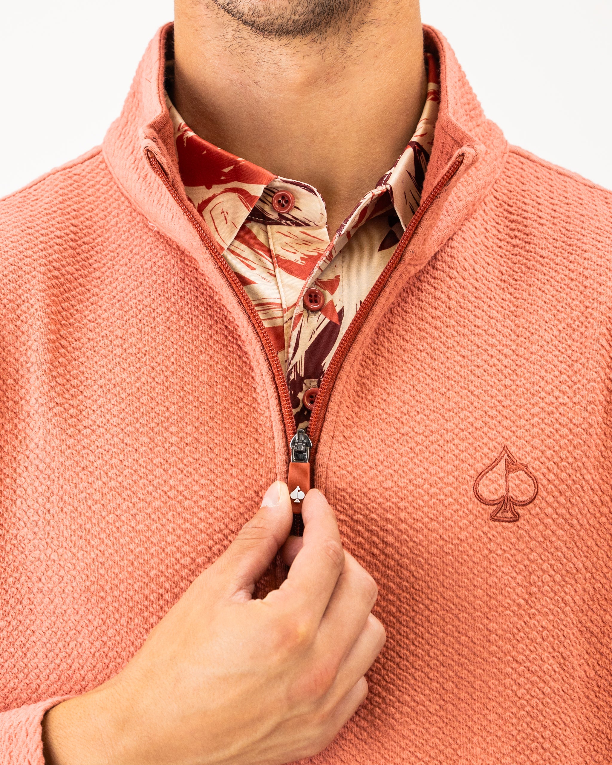   GOLF ニット Player Preferred™ Waffle Knit Pullover - Terracotta | Lightweight