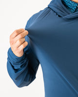 Performance Golf Hoodie - Micro Floral Blue