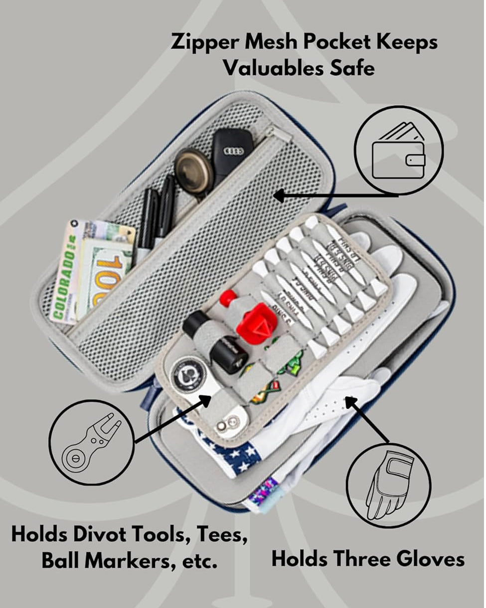 Glove & Accessory Caddie - Black | On-Course Organizer | Keeps