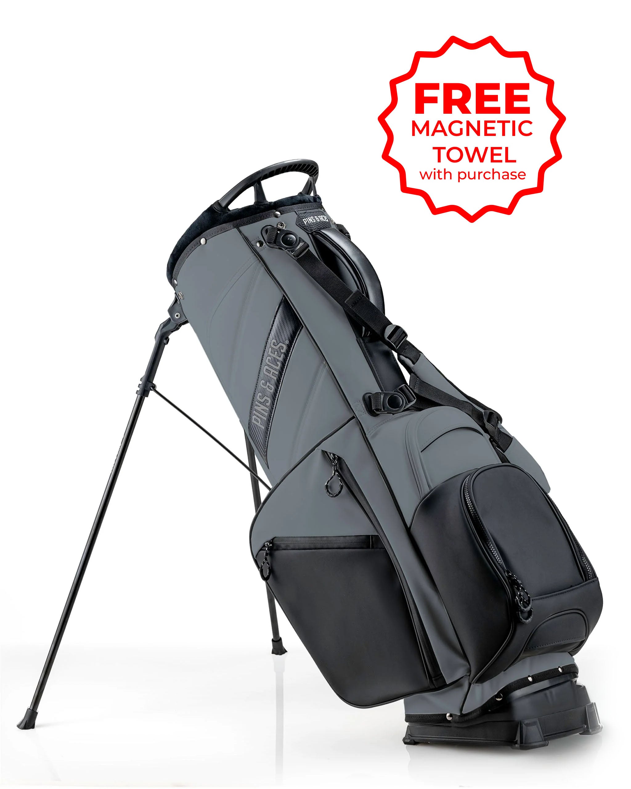 Stylish Player Preferred Golf Bag in Flat Ash color with stand, featuring a sleek design and ample storage options.