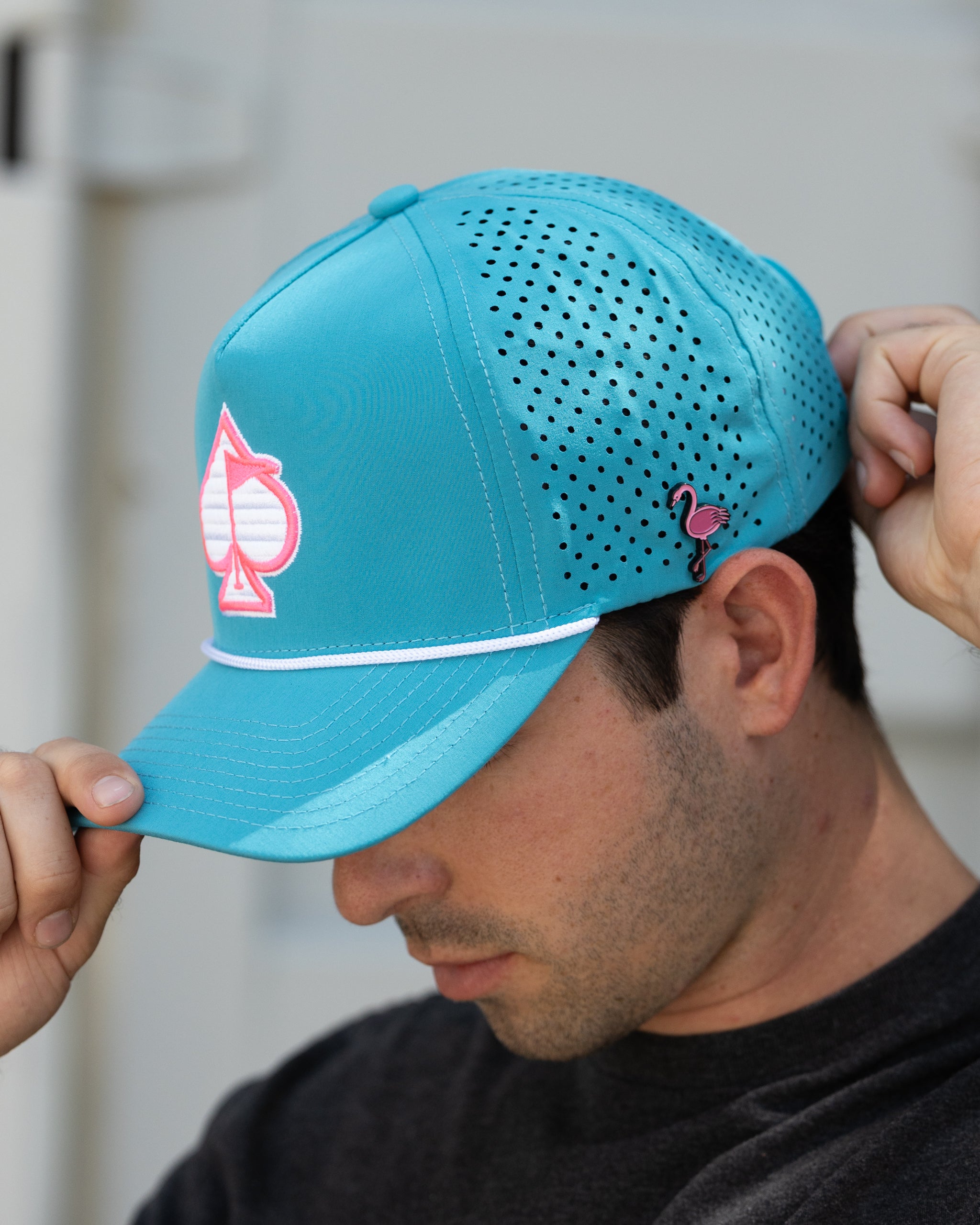 Perforated Rope Hat - Baby Blue