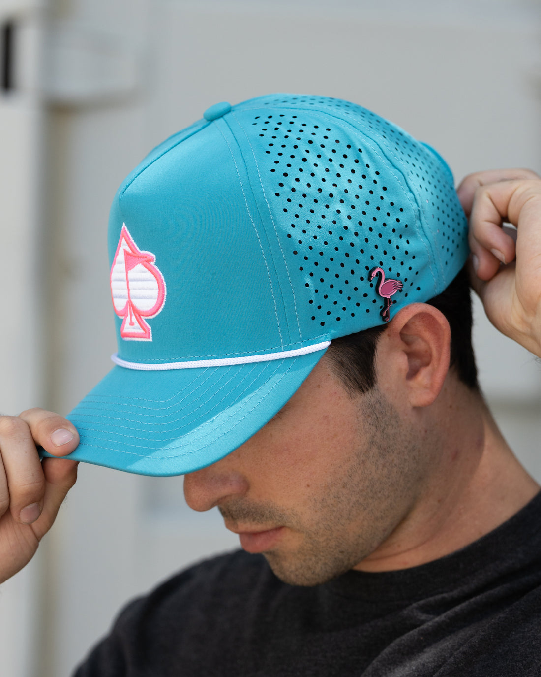 Perforated Rope Perforated Golf Rope Hat - Baby Blue