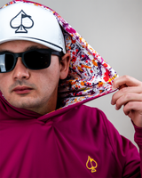 Performance Golf Hoodie - Dark Fuchsia Splatter