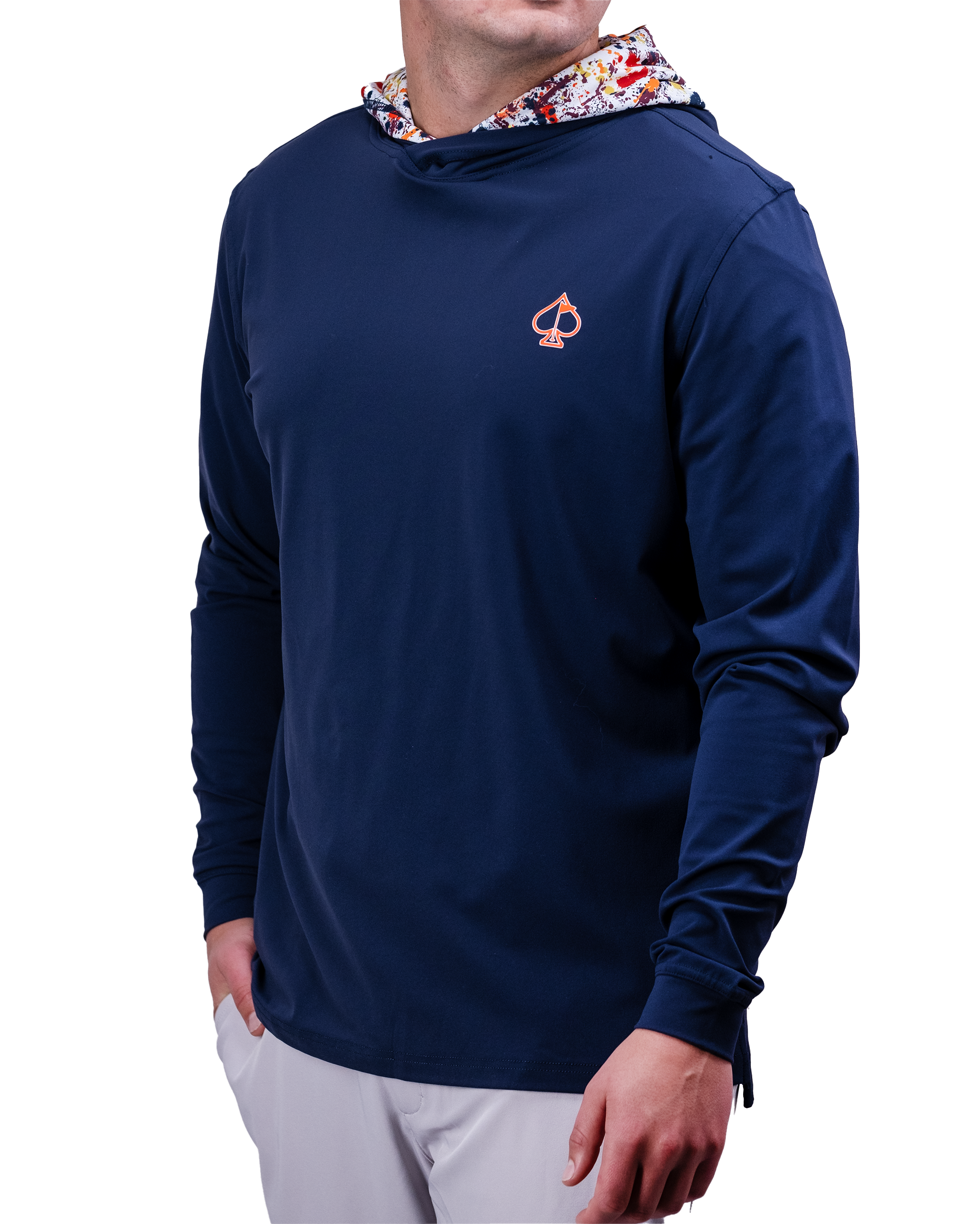 Performance Golf Hoodie - Navy Splatter