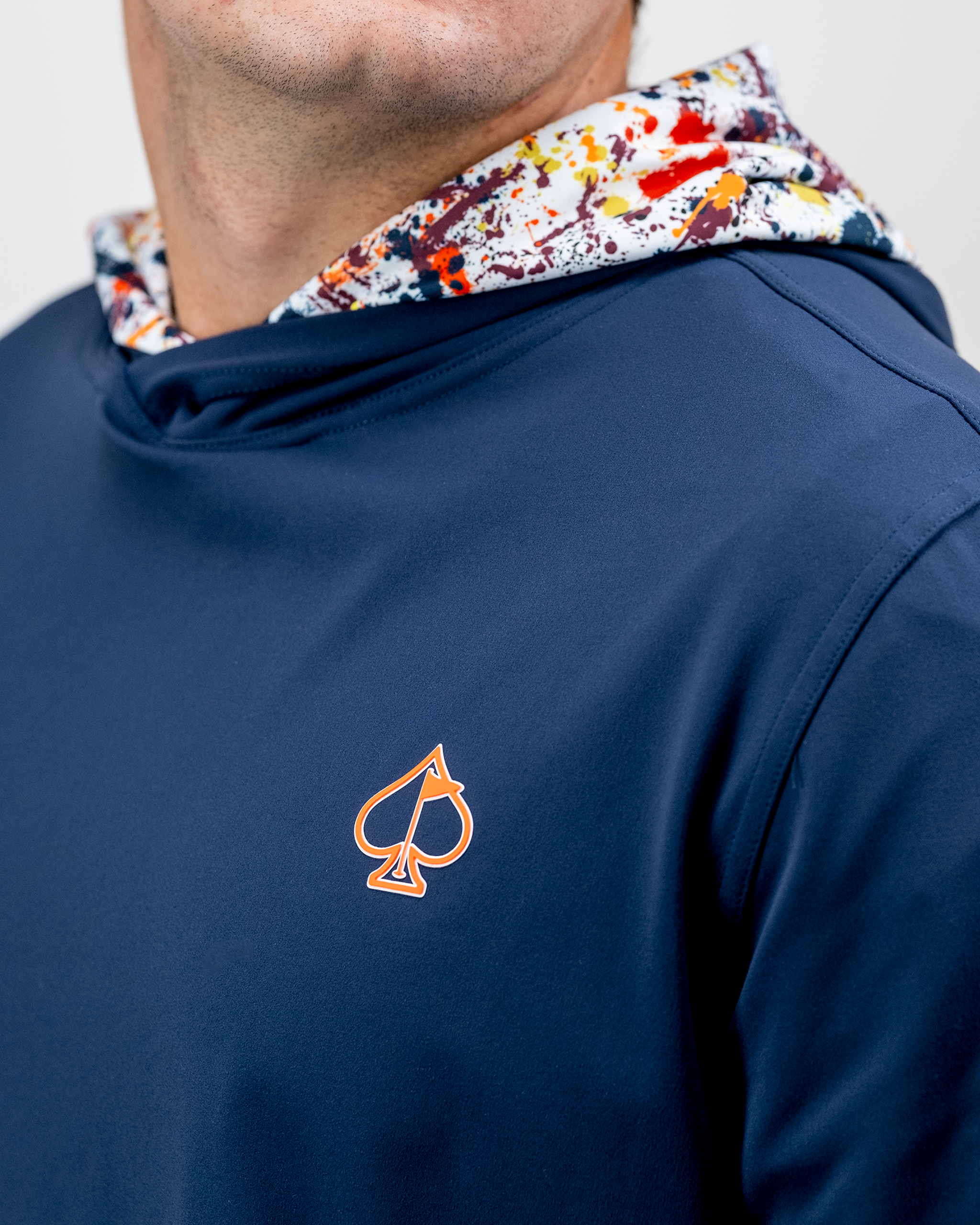 Performance Golf Hoodie - Navy Splatter