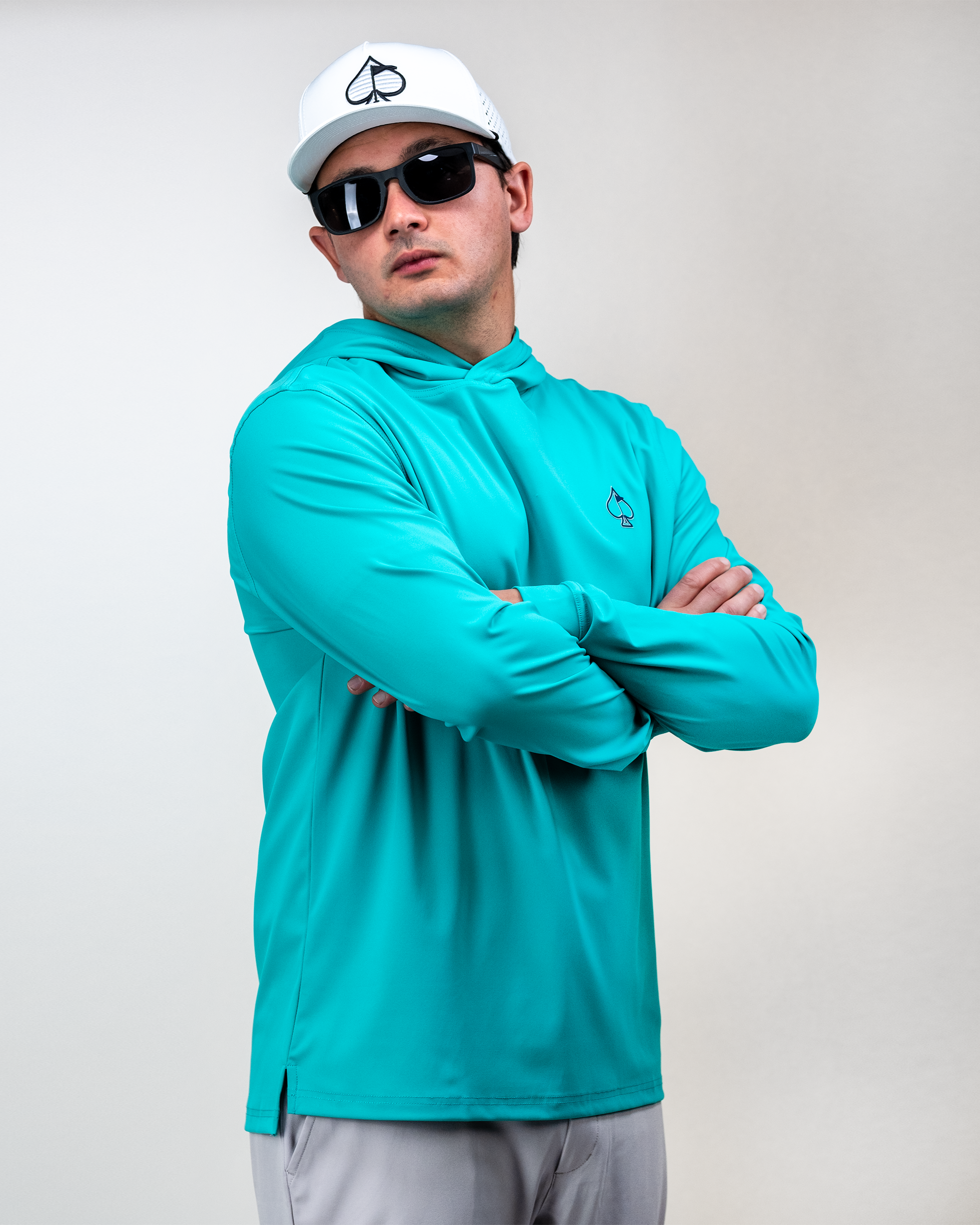 Performance Golf Hoodie - Teal Splatter