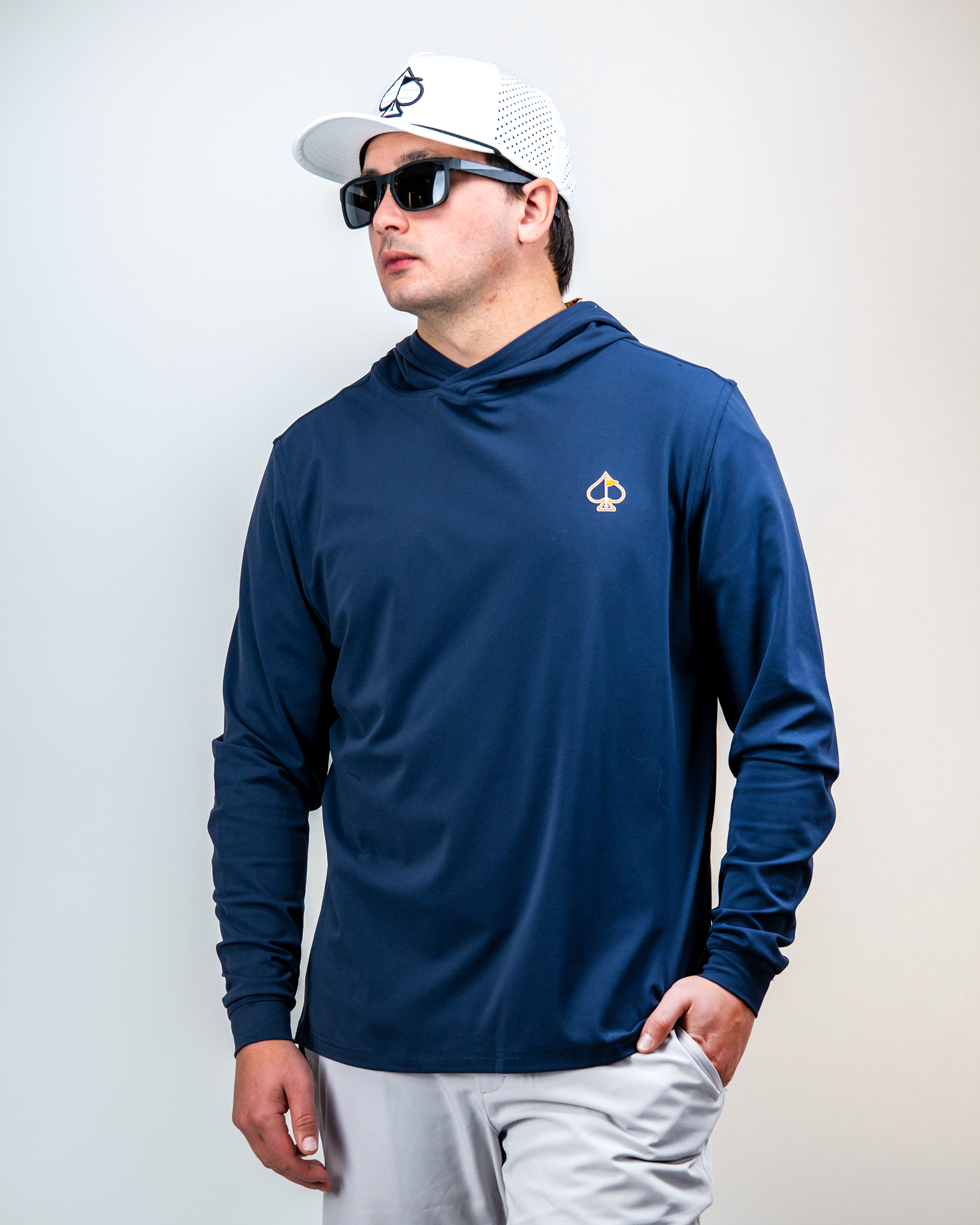 Performance Golf Hoodie - Navy Splatter