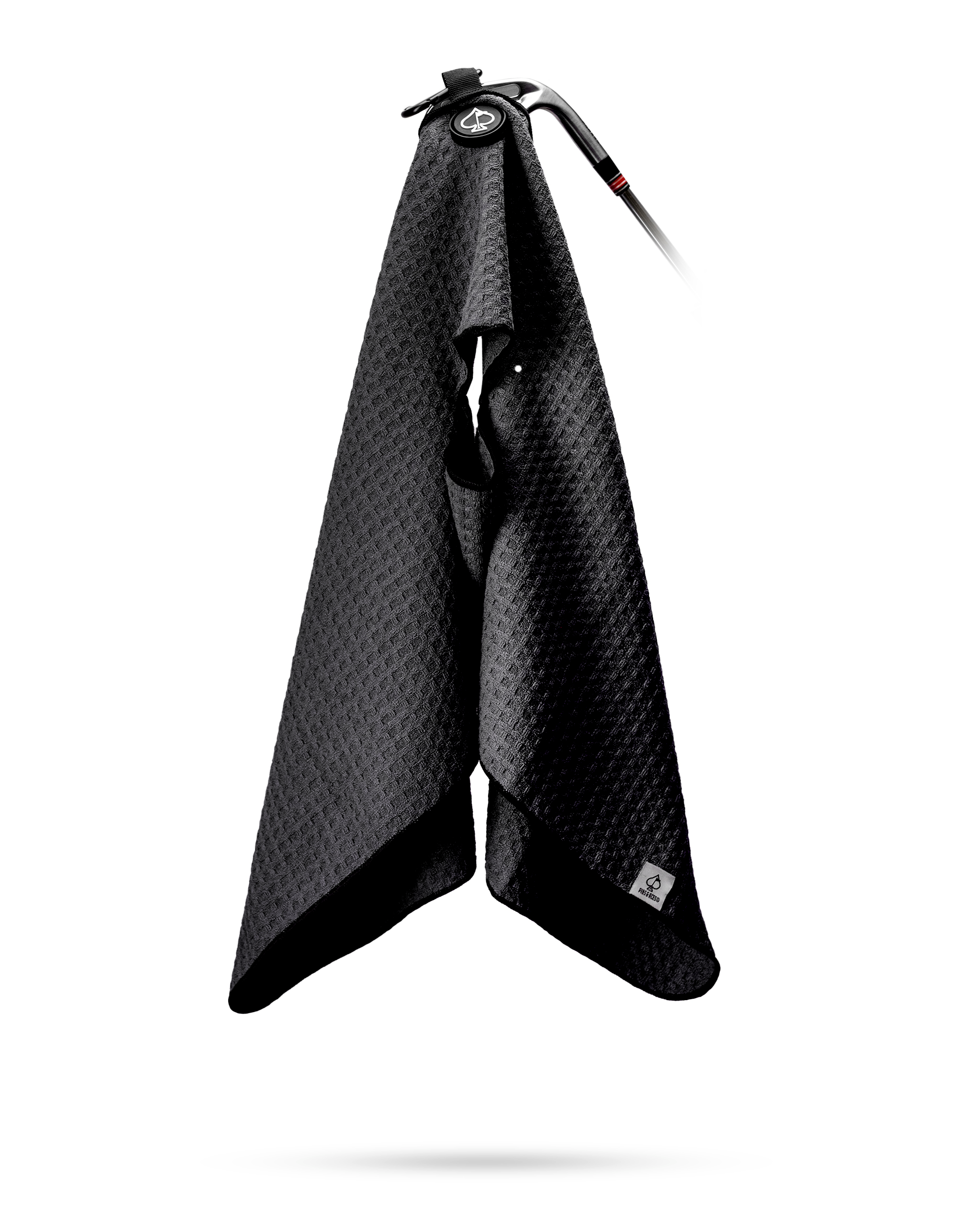 Magnetic Golf Towel - Black | Durable Waffle-Knit Fabric | 3