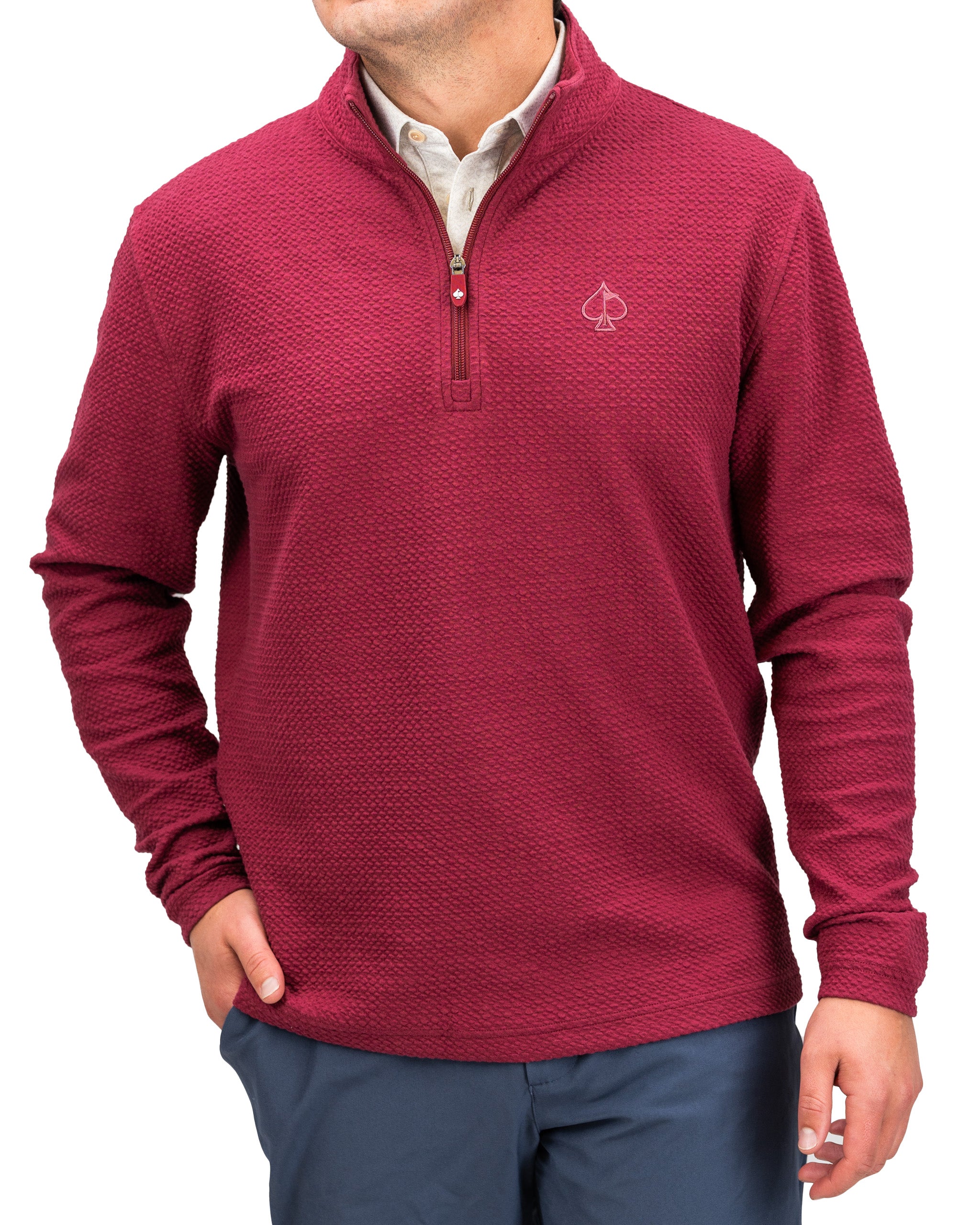 Player Preferred™ Waffle Knit Pullover - Merlot