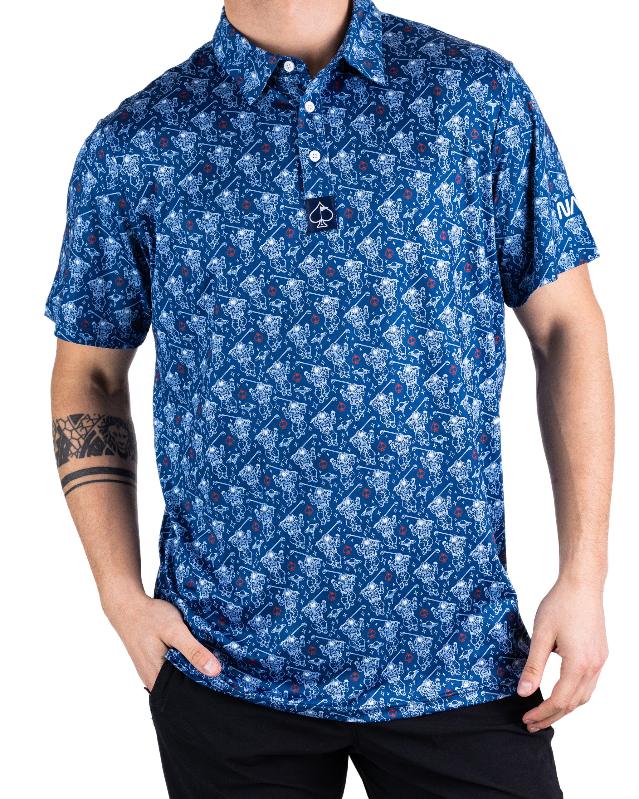 Men's Golf Polo NASA Space Walker Blue - Main Image