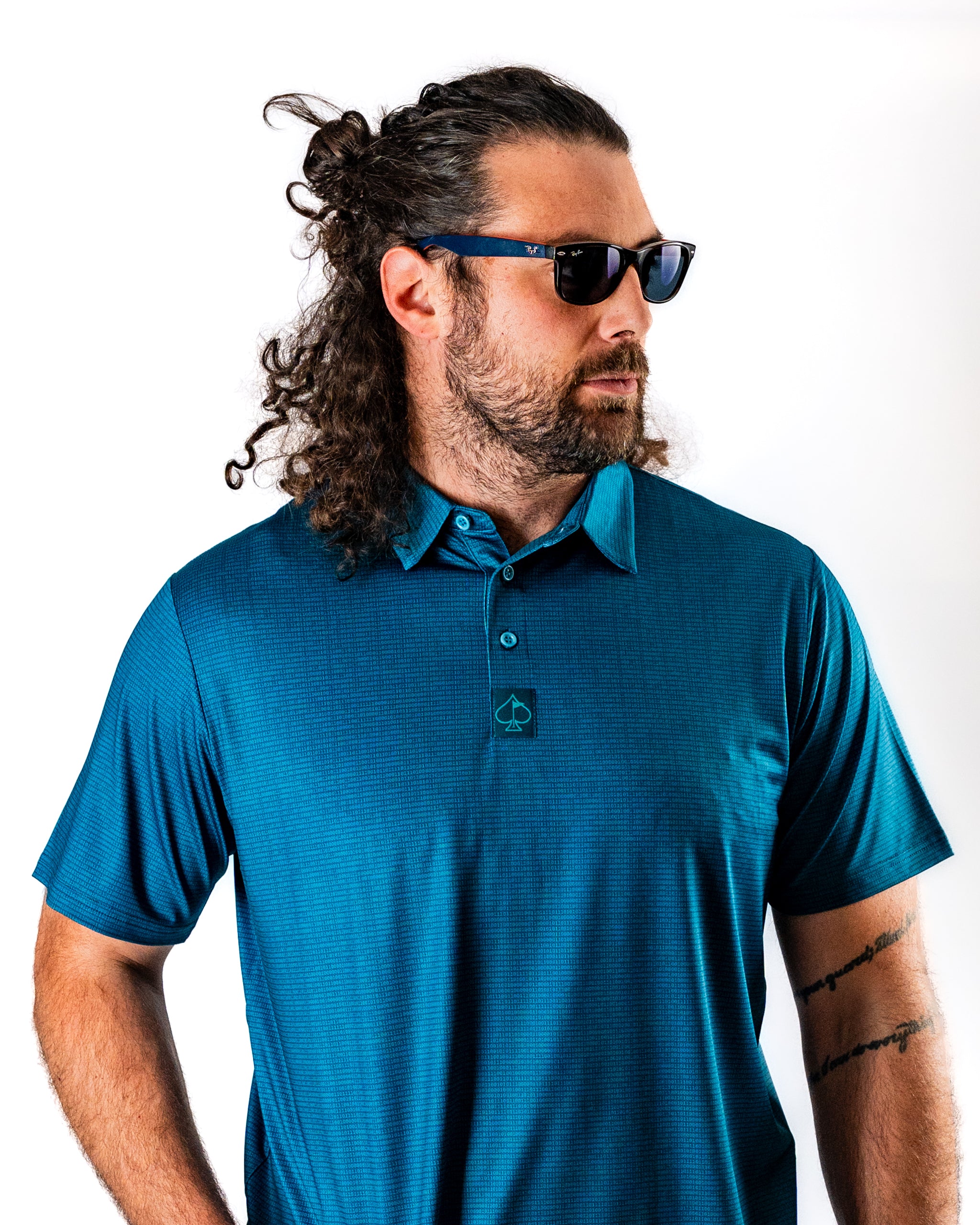 Binary Code Golf Polo | Superior Breathability | SPF 45+