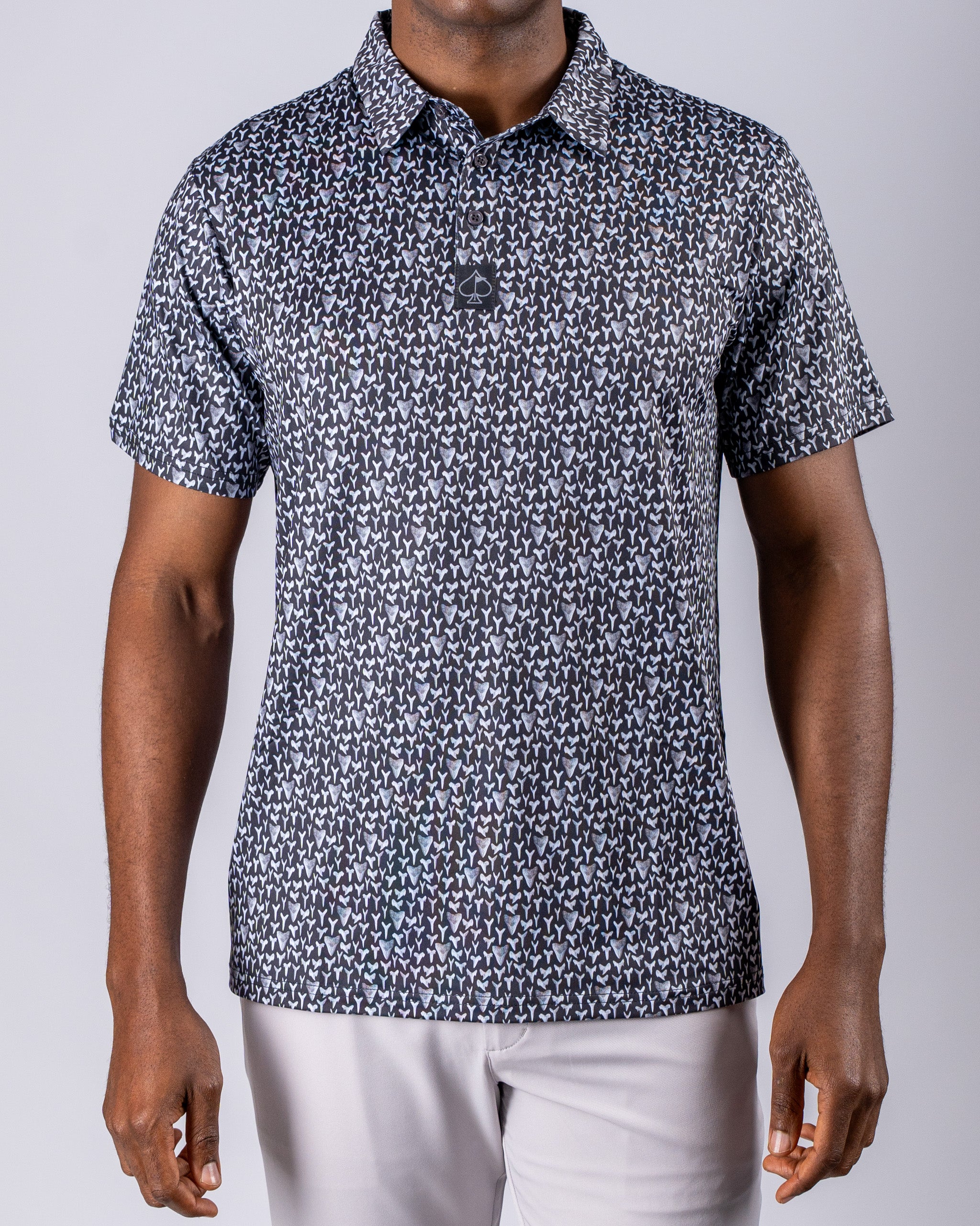 Shark Tooth Golf Polo | Bold & Breathable | SPF 45+ | Pins & Aces