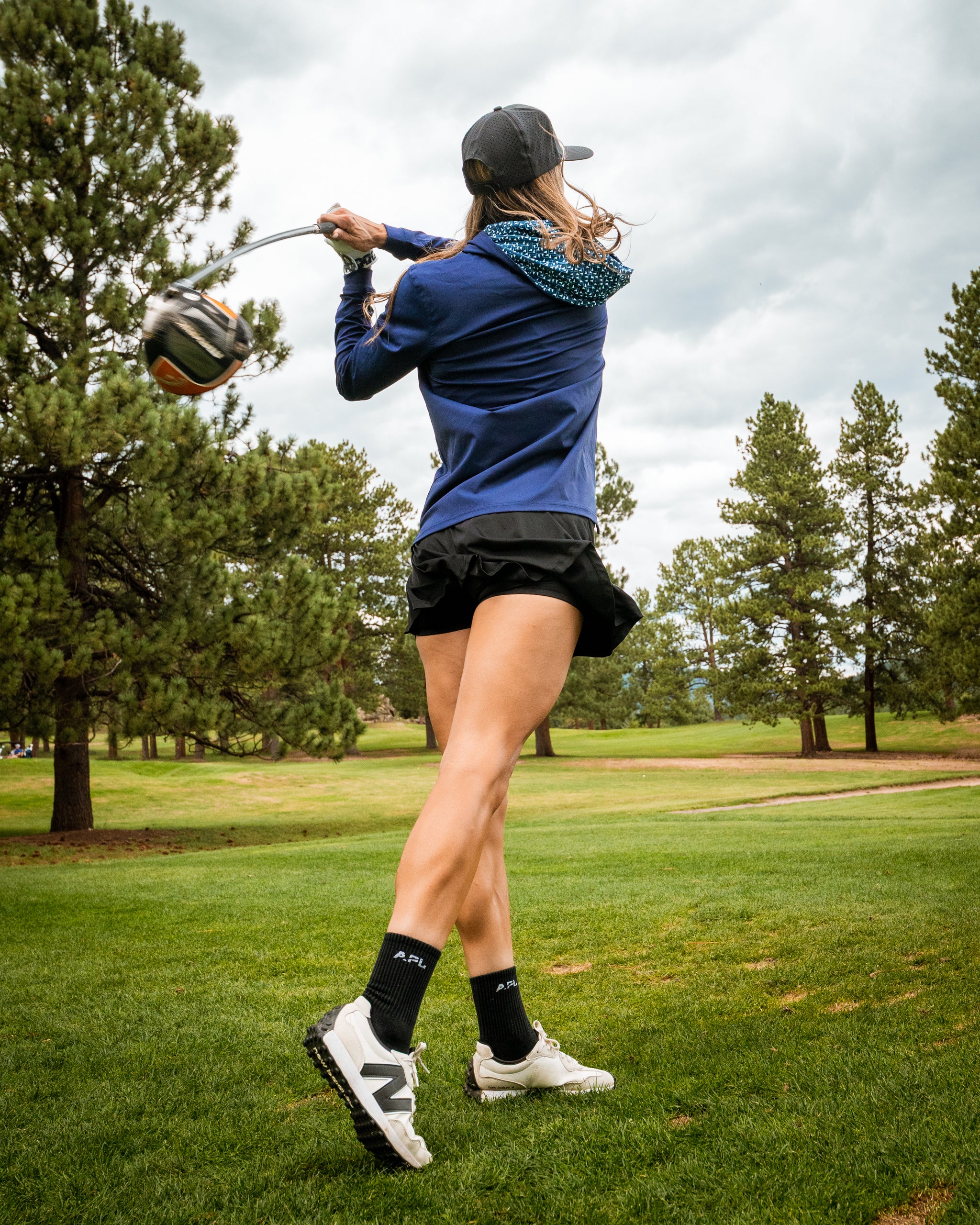 Performance Golf Hoodie - Flag Stick Navy and White