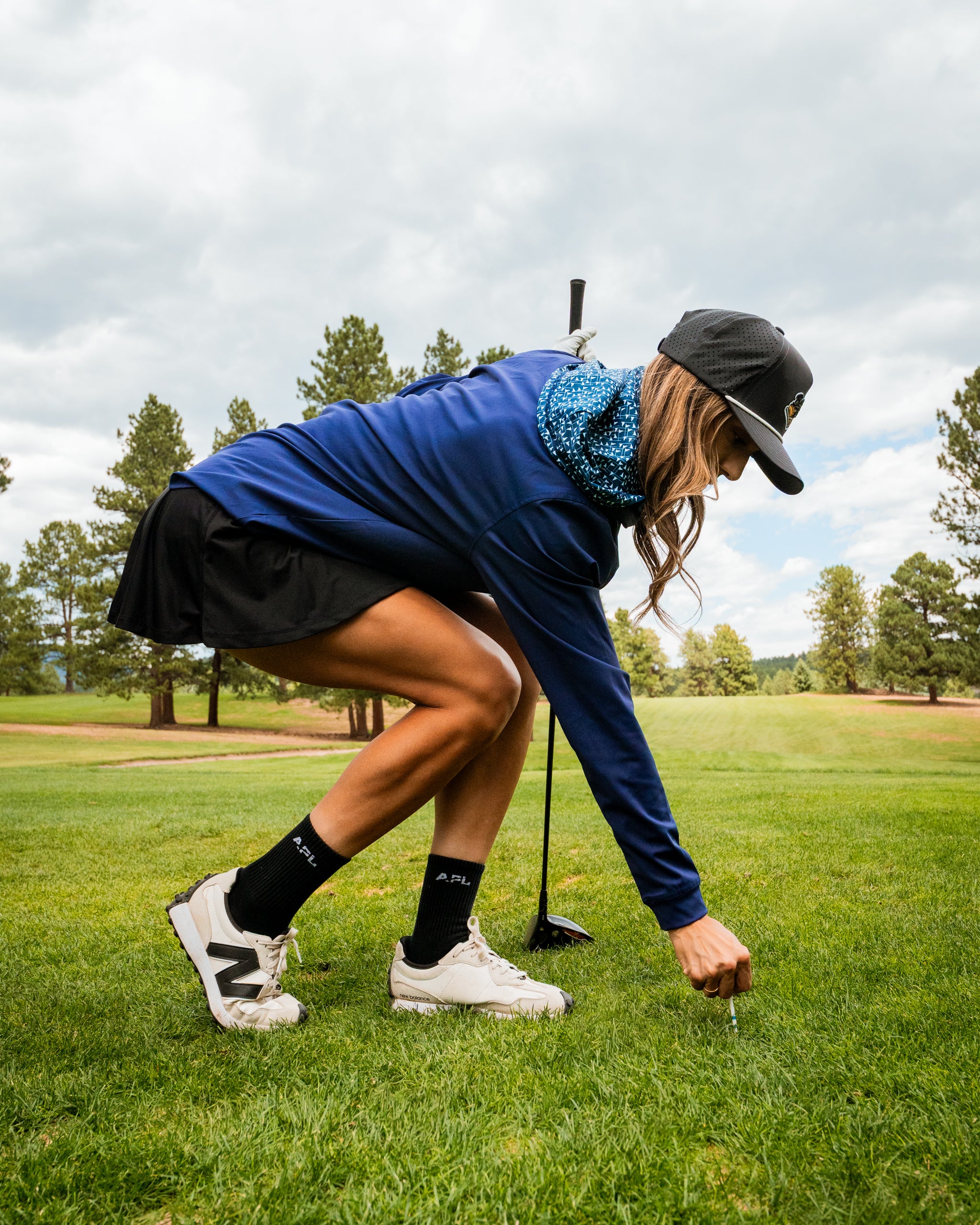 Performance Golf Hoodie - Flag Stick Navy and White