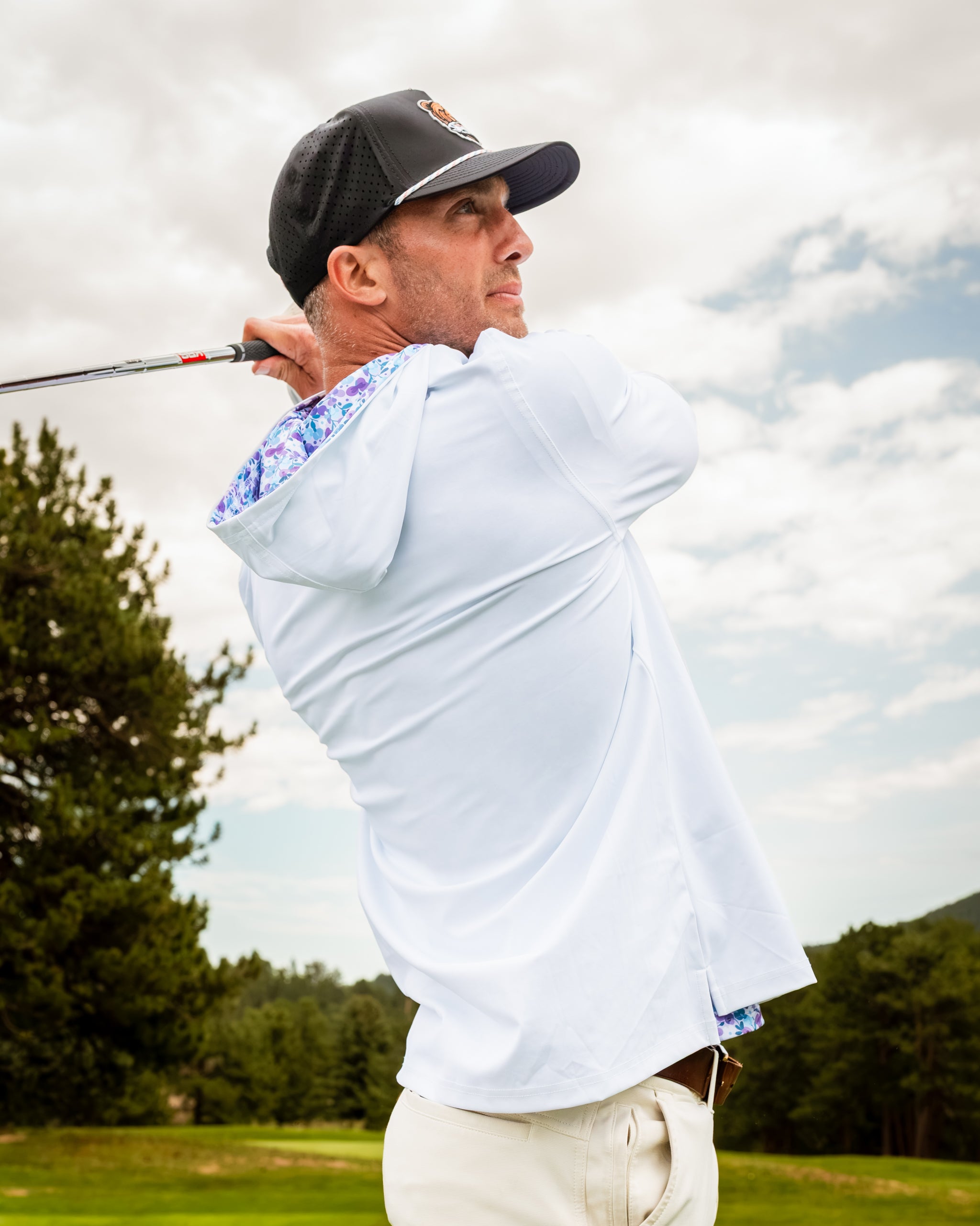 Performance Golf Hoodie - White Pedals
