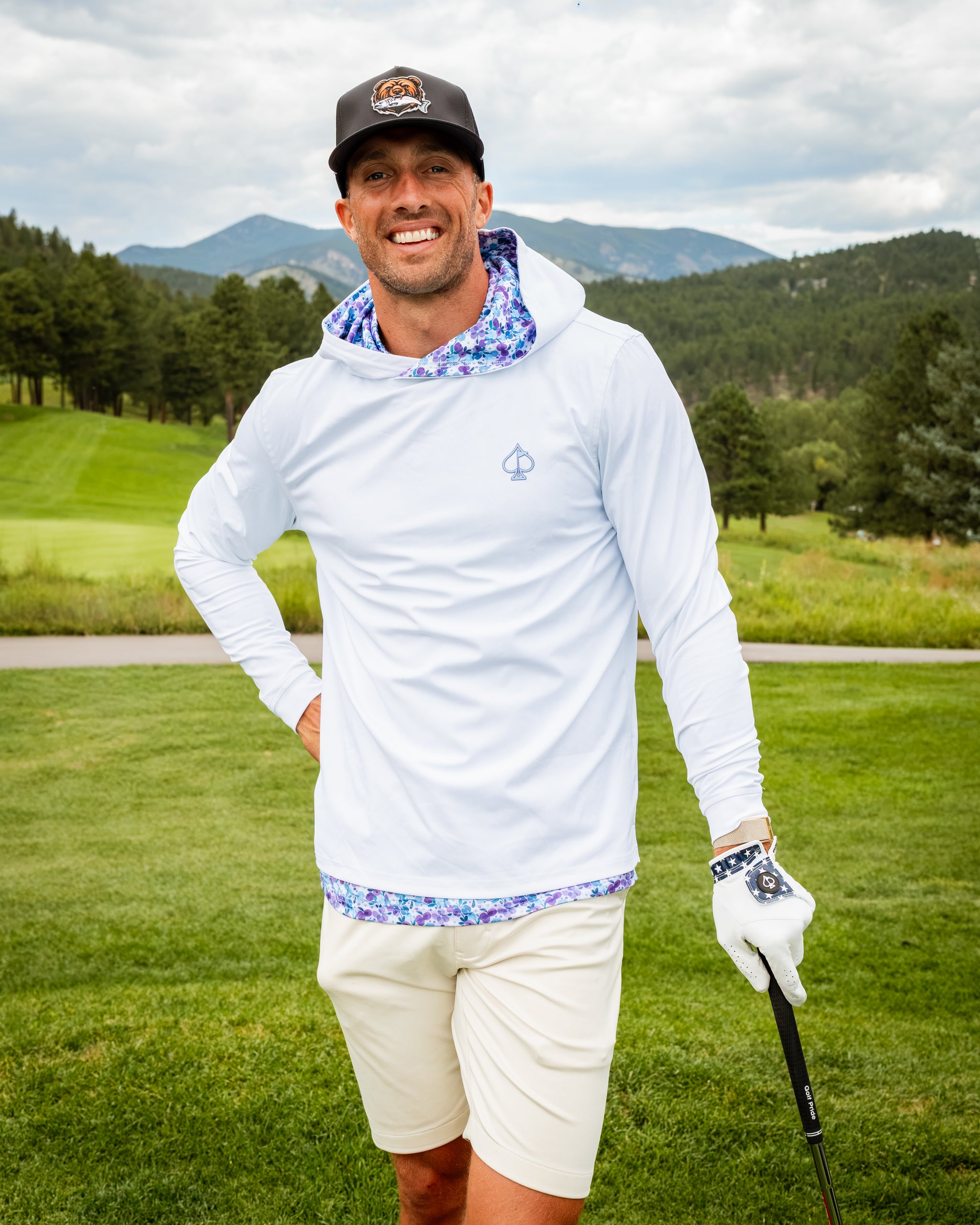 Performance Golf Hoodie - White Pedals