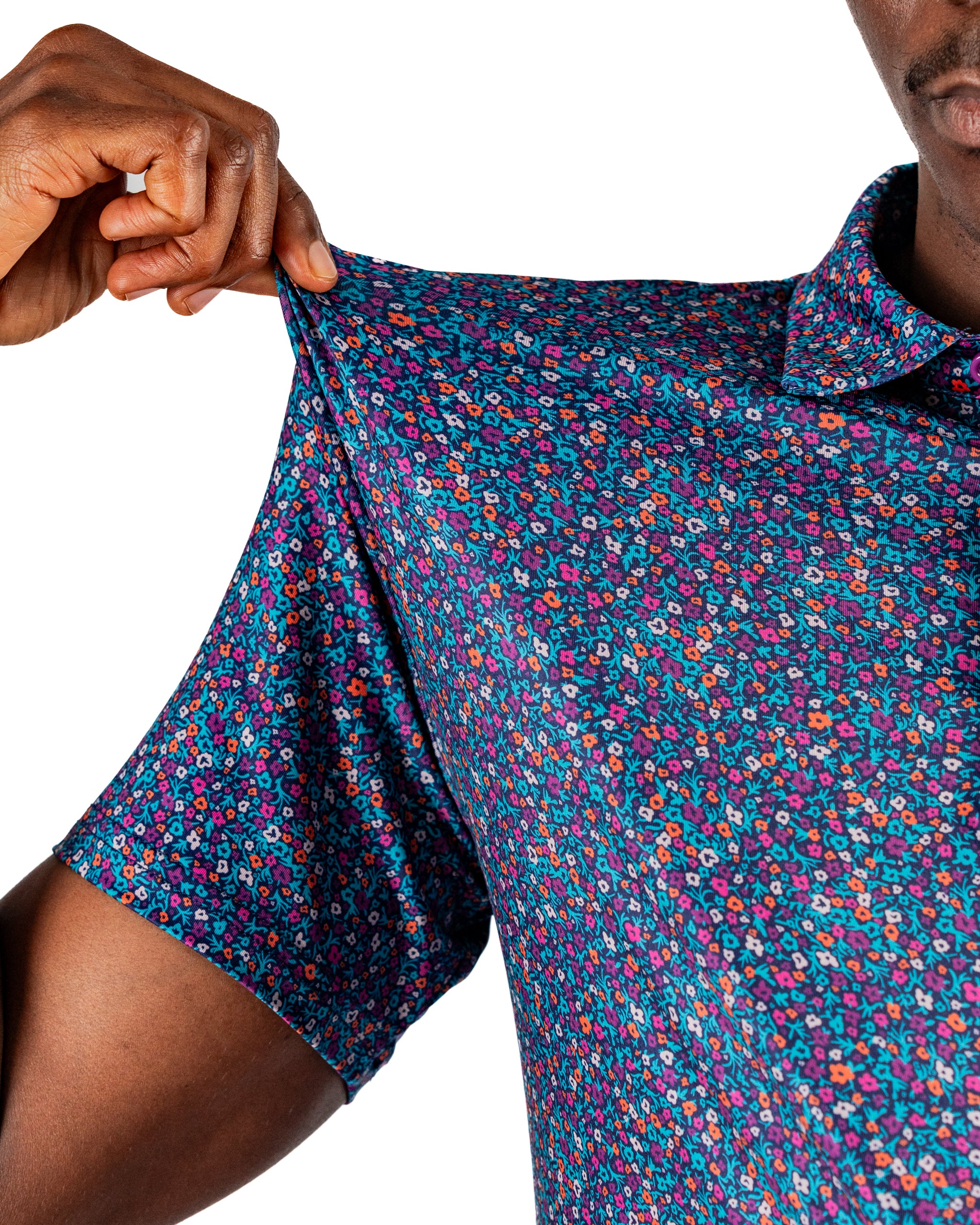 Lavender Flower Power Golf Polo | Superior Breathability | SPF 45+