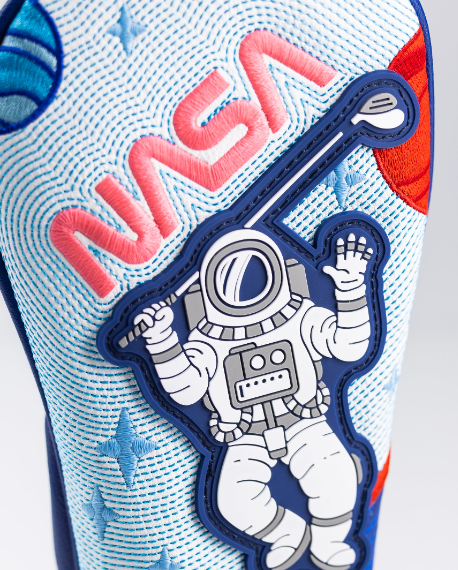 NASA Space Walk fairway cover featuring an astronaut graphic and vibrant colors, perfect for standout golf style.