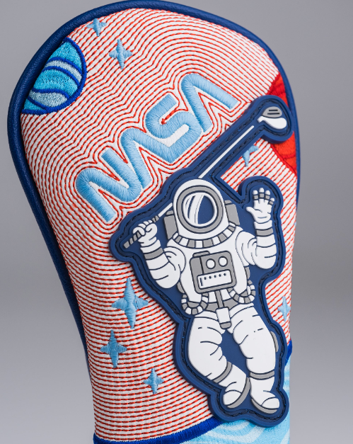NASA Space Walk hybrid cover featuring an astronaut graphic and vibrant space-themed design, perfect for standout golf style.