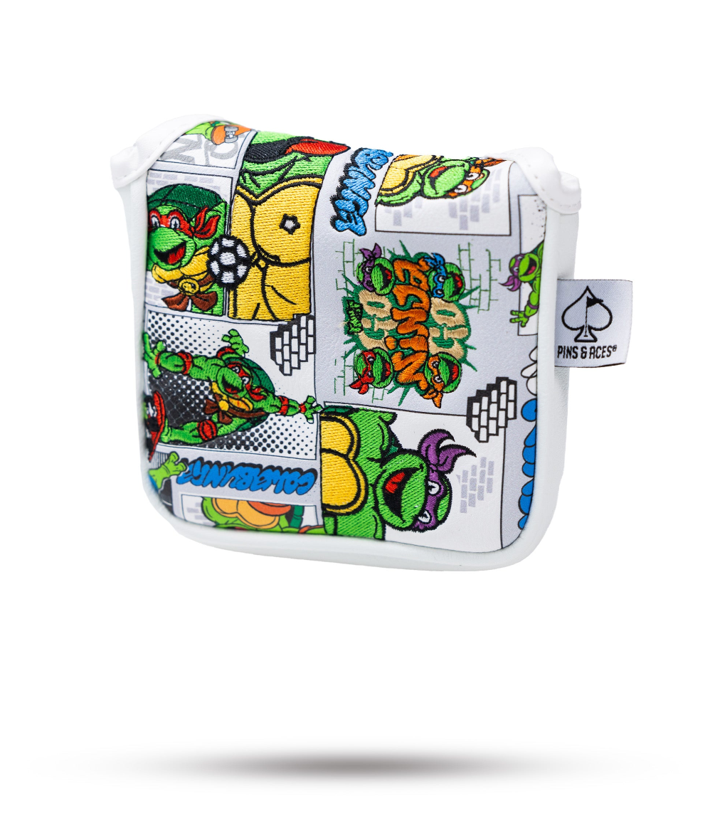 Colorful TMNT comics mallet cover featuring iconic characters and vibrant graphics, perfect for stylish golf enthusiasts.