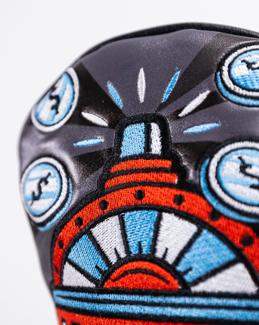 Bold fairway cover featuring a vibrant slot machine design with colorful details and playful graphics for standout style on the course.