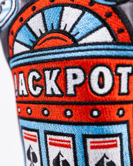 Bold fairway cover featuring a colorful jackpot slot machine design, perfect for golfers who want to stand out on the course.