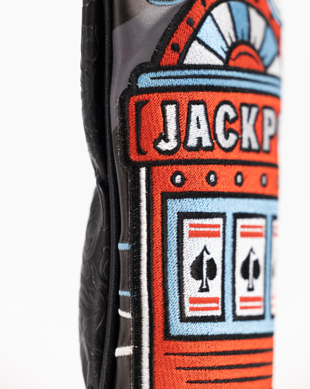 Bold fairway cover featuring a vibrant jackpot slot machine design, perfect for golfers who want to stand out on the course.