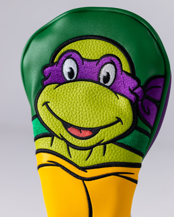 TMNT Donatello fairway cover featuring a vibrant design with Donatello's face and signature colors for golf clubs.