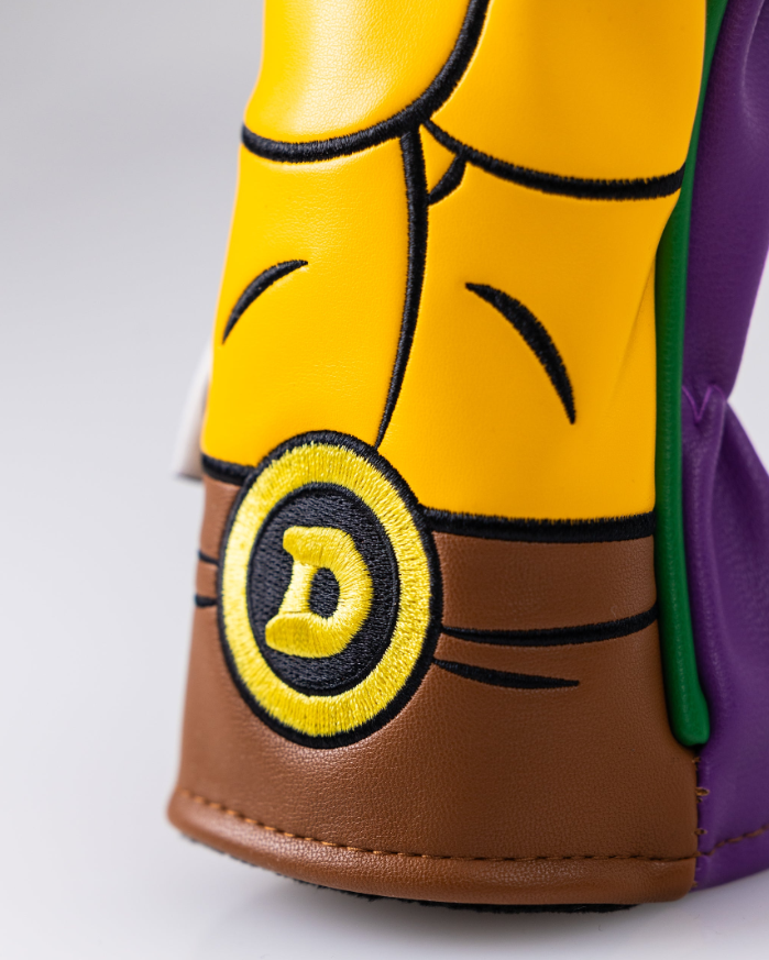 TMNT Donatello hybrid golf headcover featuring vibrant colors and detailed embroidery for a unique, standout look.