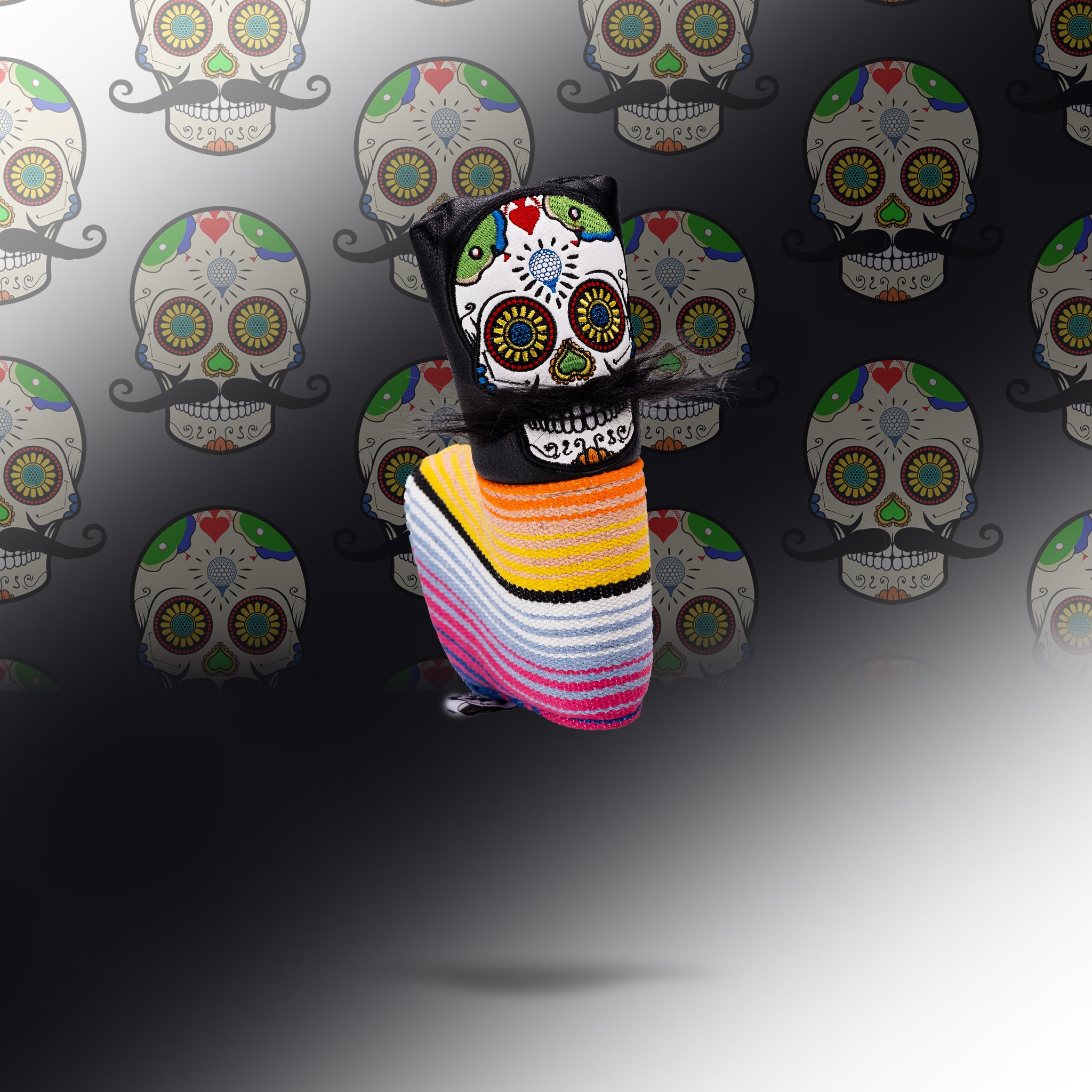 Mustache Sugar Skull Blade Putter Cover - Stand Out on the Green