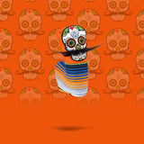 Mustache Sugar Skull - Blade Putter Cover Orange