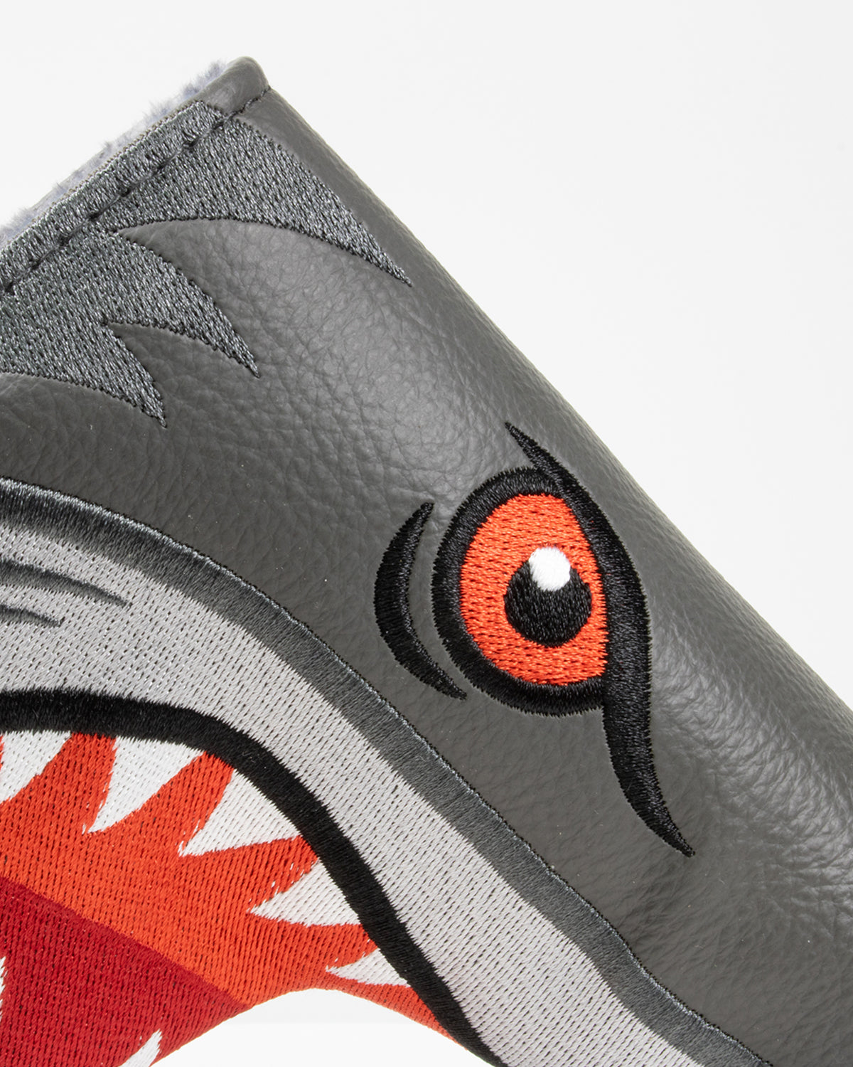 Hammerhead blade putter cover featuring a fierce shark design with vibrant colors, perfect for bold golfers.