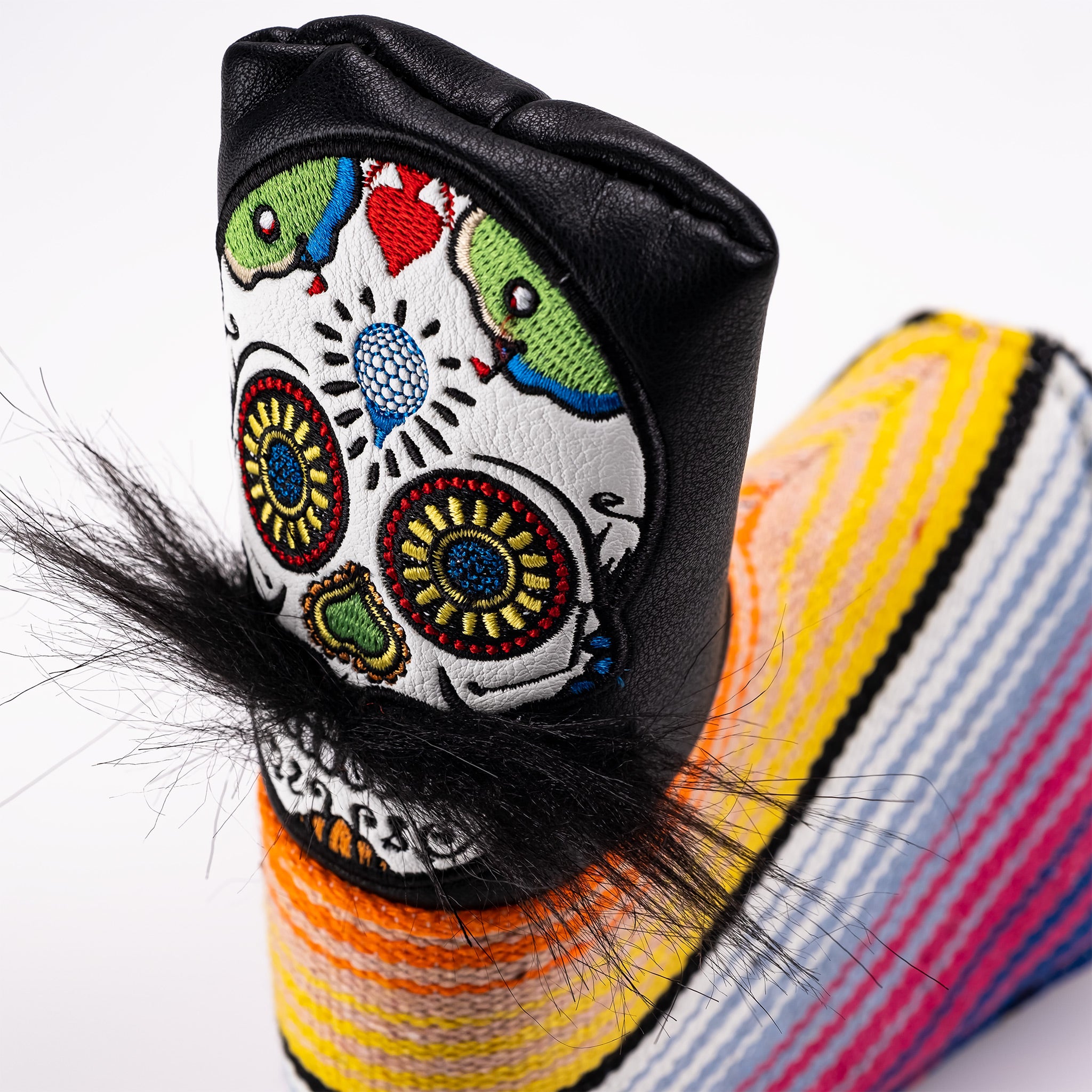 Pins and Aces Mustache Sugar Skull Blade Putter Cover - Thumbnail 3