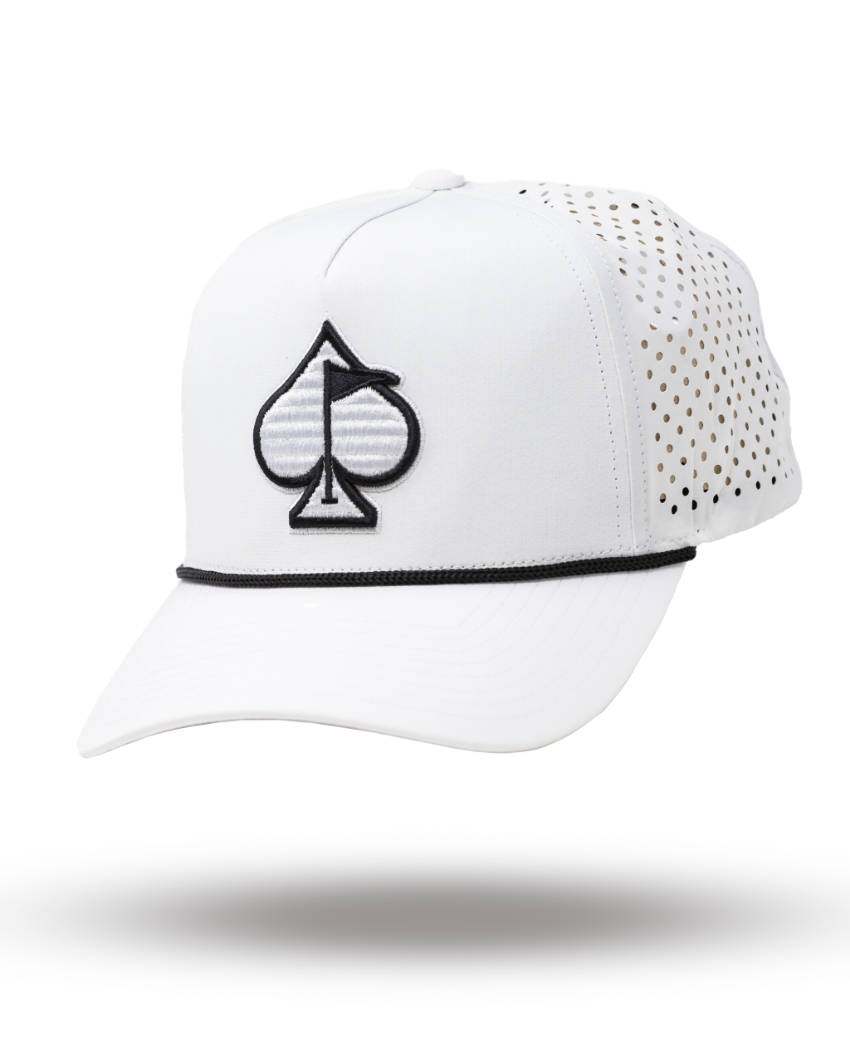 Perforated Golf Rope Hat White1