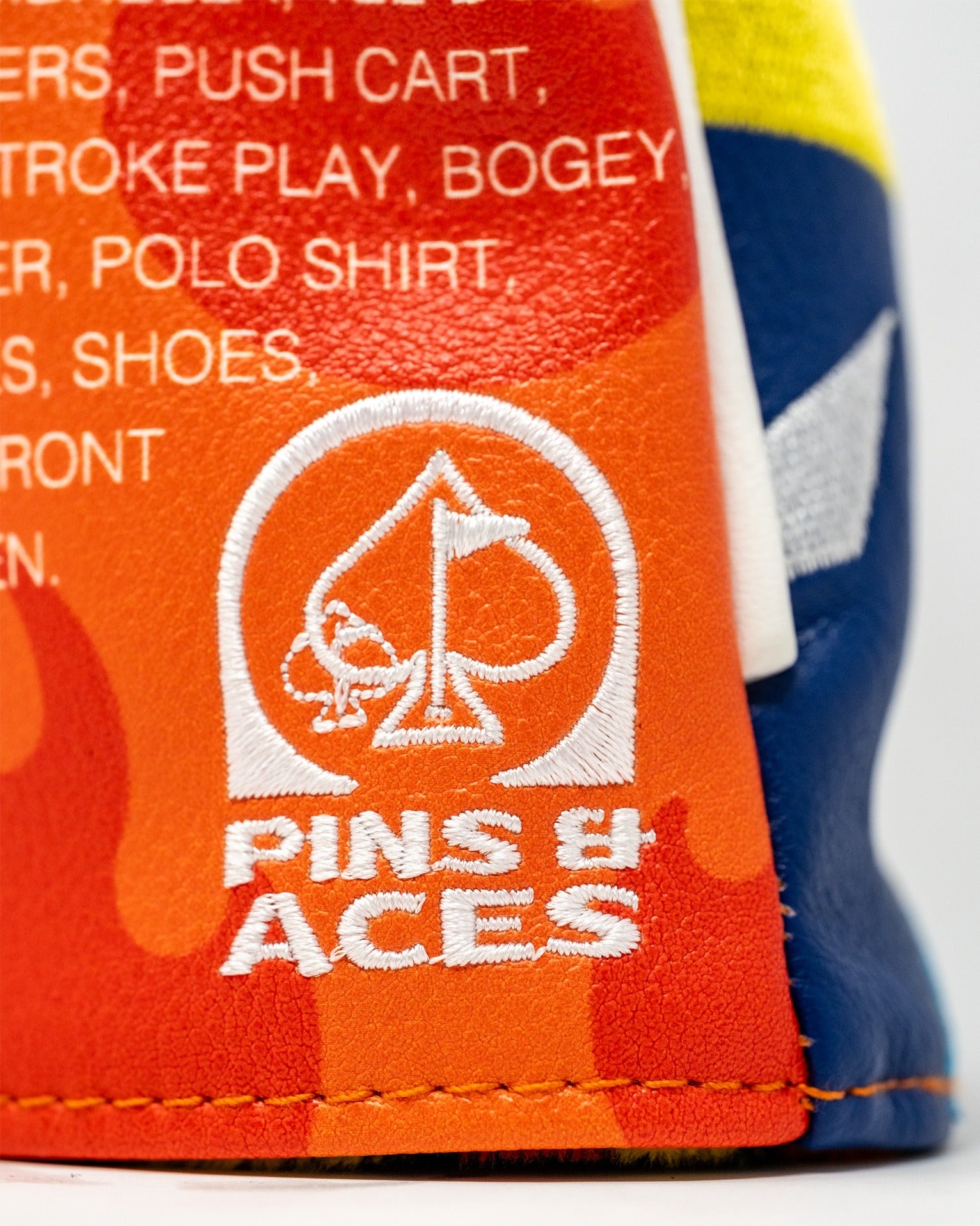 Bold golf headcover featuring a vibrant hot sauce design, perfect for adding flair to your golf game.