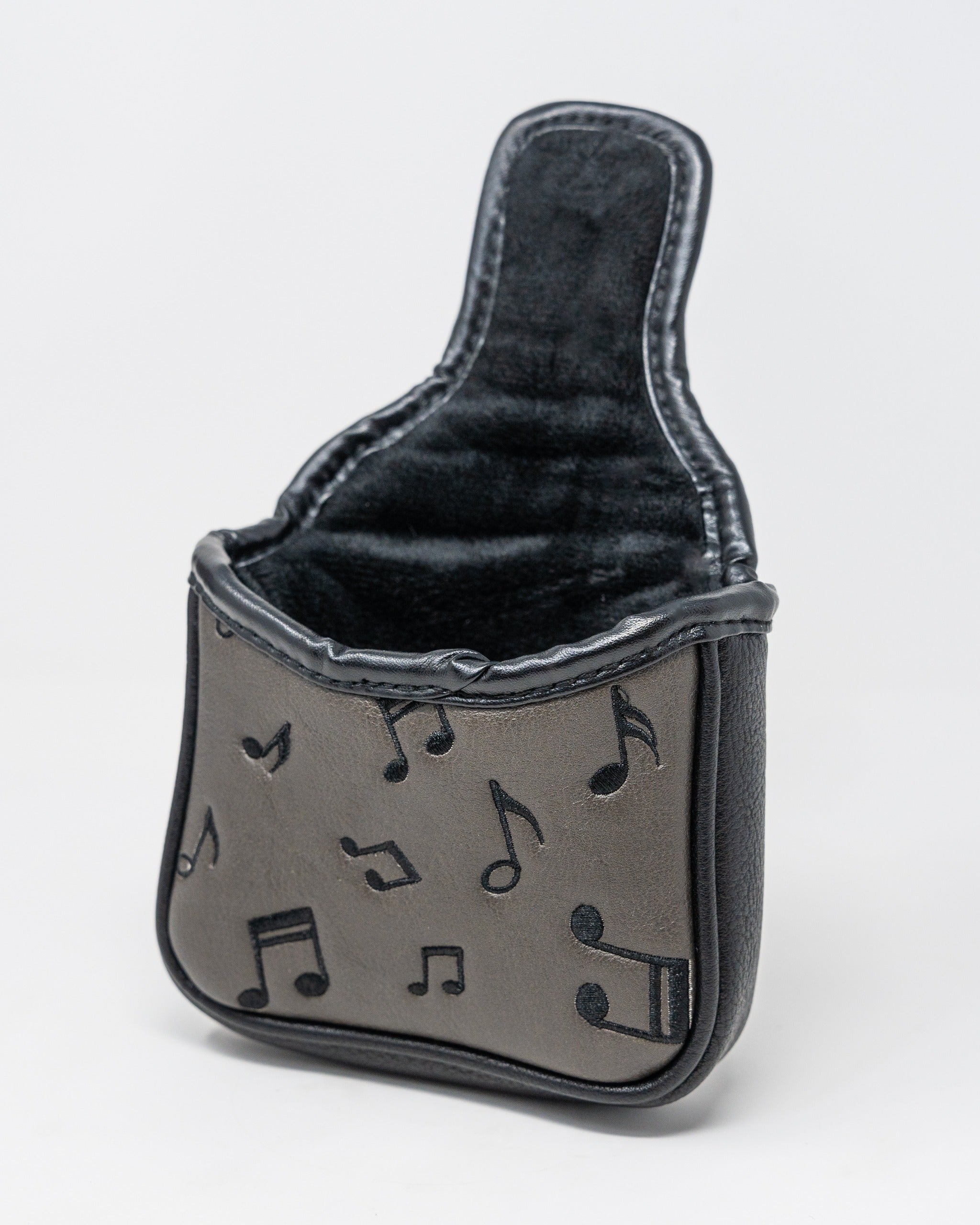 Stylish mallet putter cover featuring a sleek design with musical notes, perfect for golfers who love music.