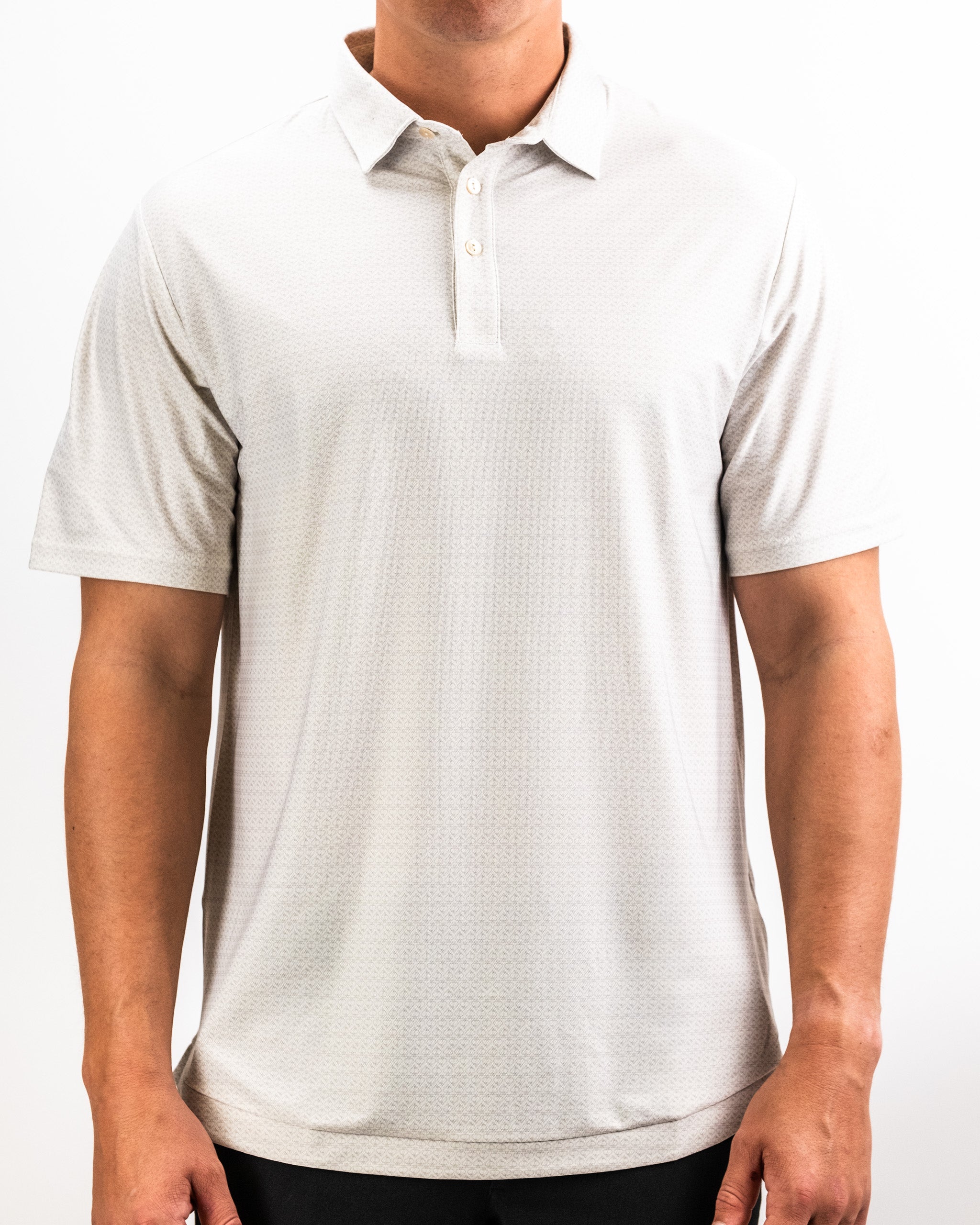 Men's Player Preferred Polo in Vapor Spade features a light, breathable fabric with a subtle pattern, perfect for golf.