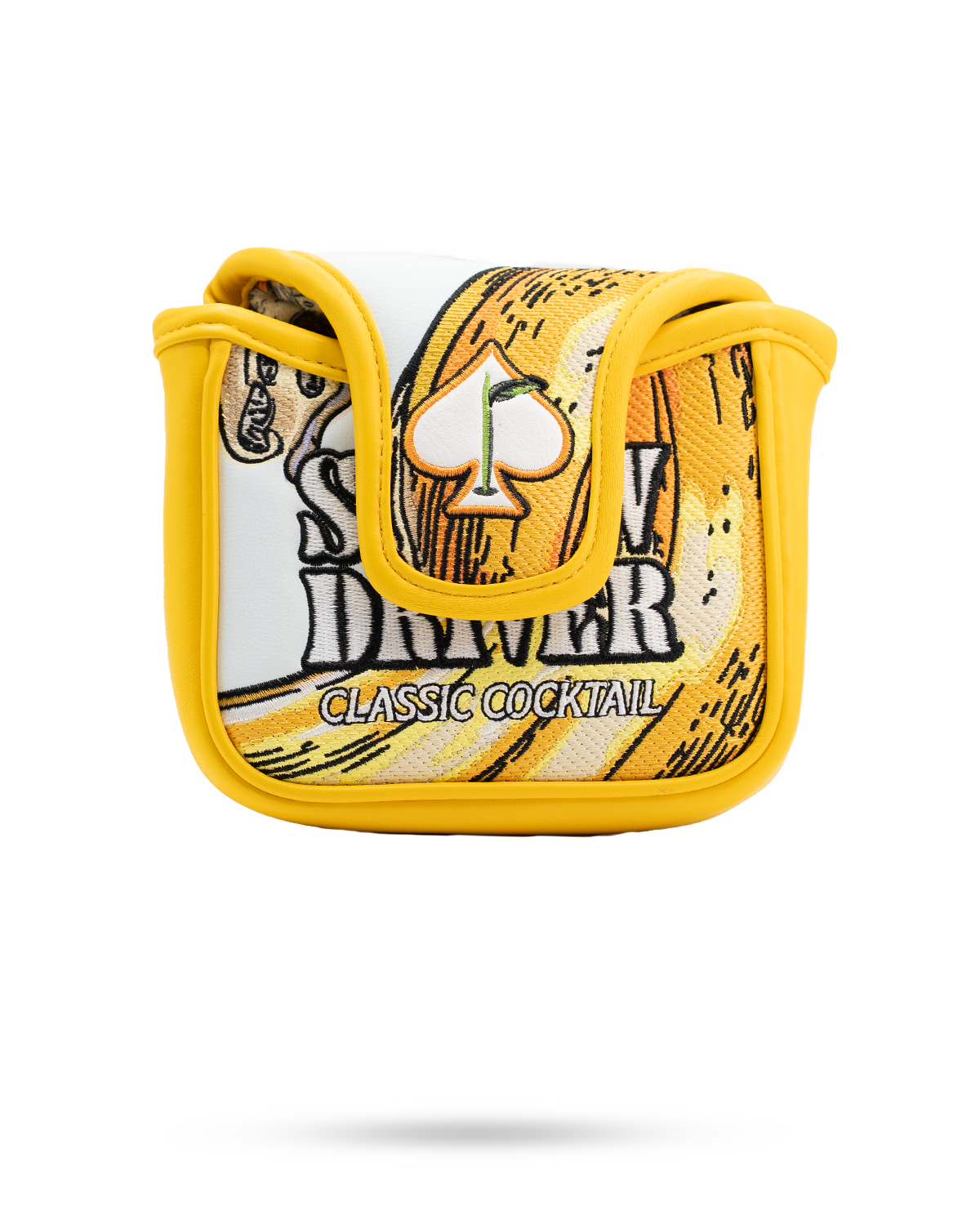 Bold mallet putter cover featuring a colorful cocktail design, perfect for golfers wanting to stand out on the course.