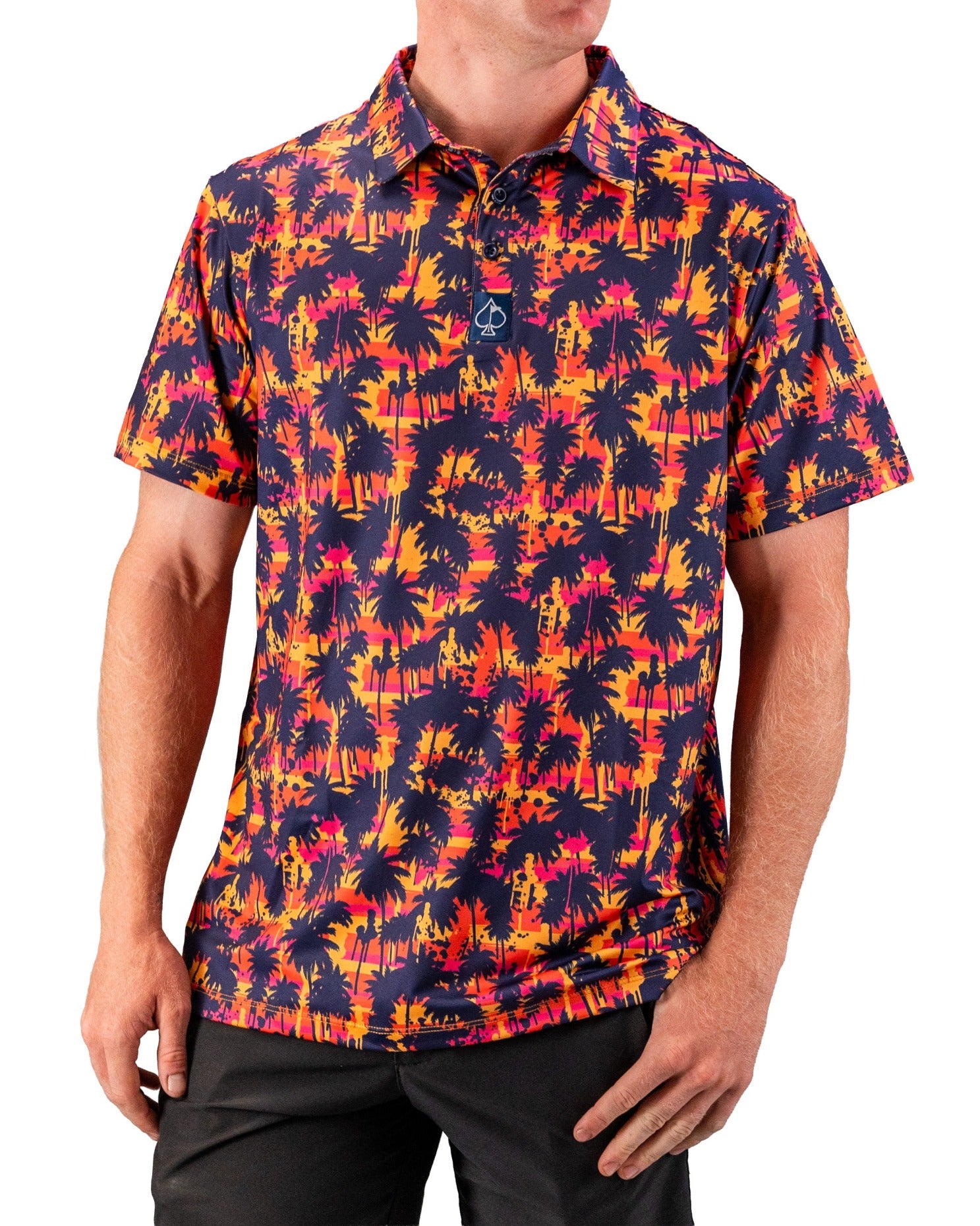Palm Drip Dusk Polo | Bold Golf Apparel | SPF 45+ | Athletic Fit