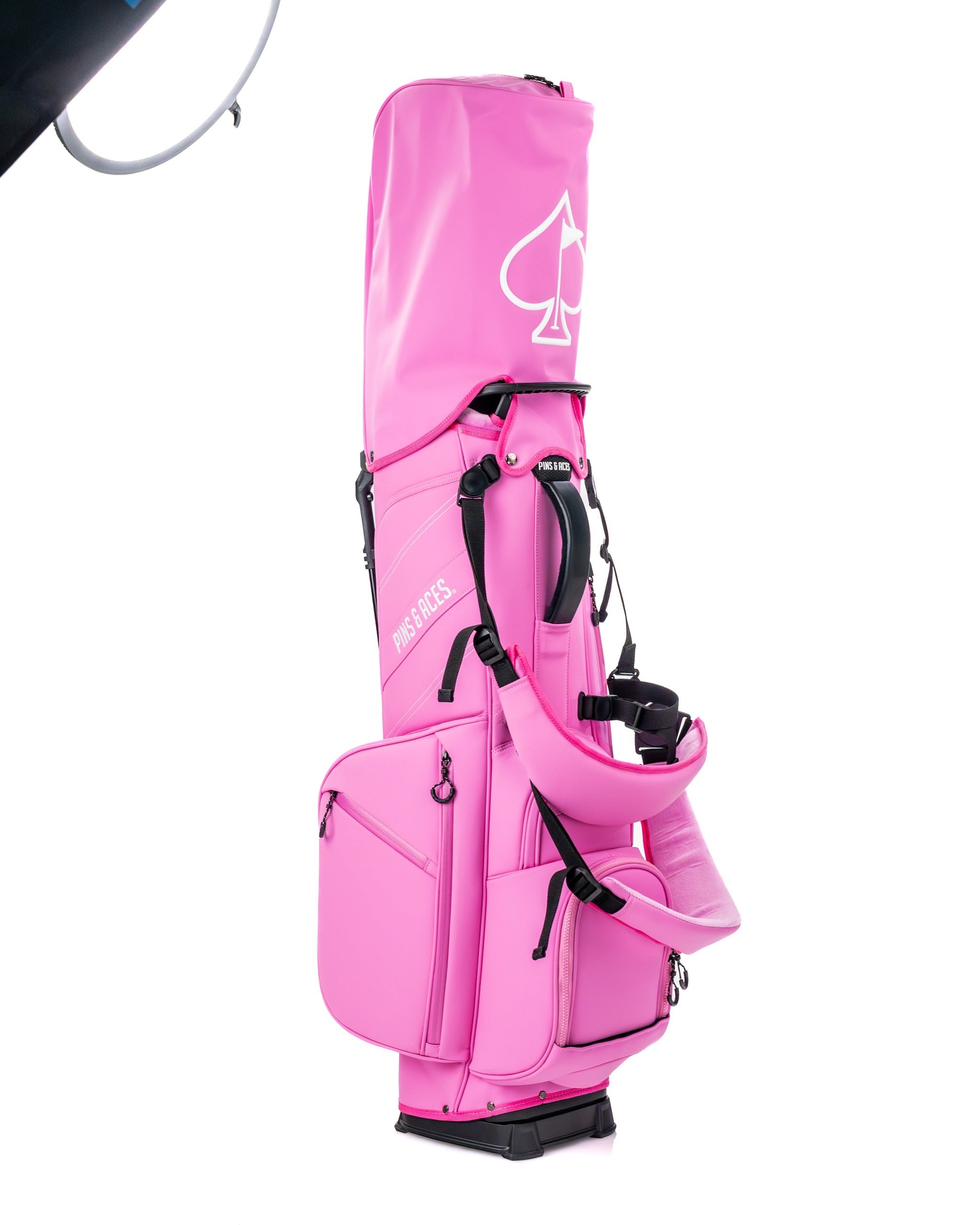 Bold pink Player Preferred Golf Bag featuring multiple pockets and a stylish design for golfers who want to stand out.