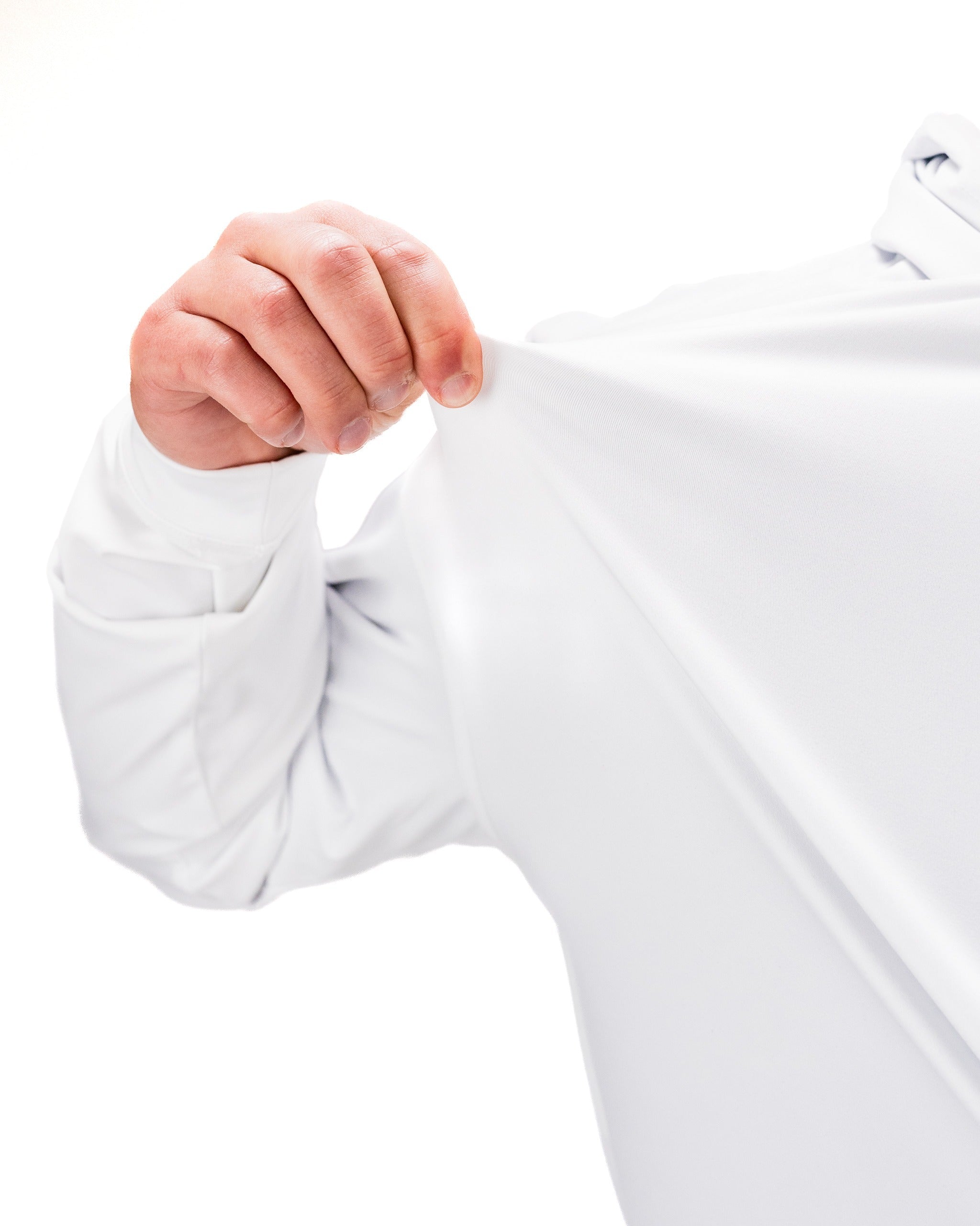 Performance Golf Hoodie in blue splatter design, showcasing its stretchy fabric and modern athletic fit for golfers.