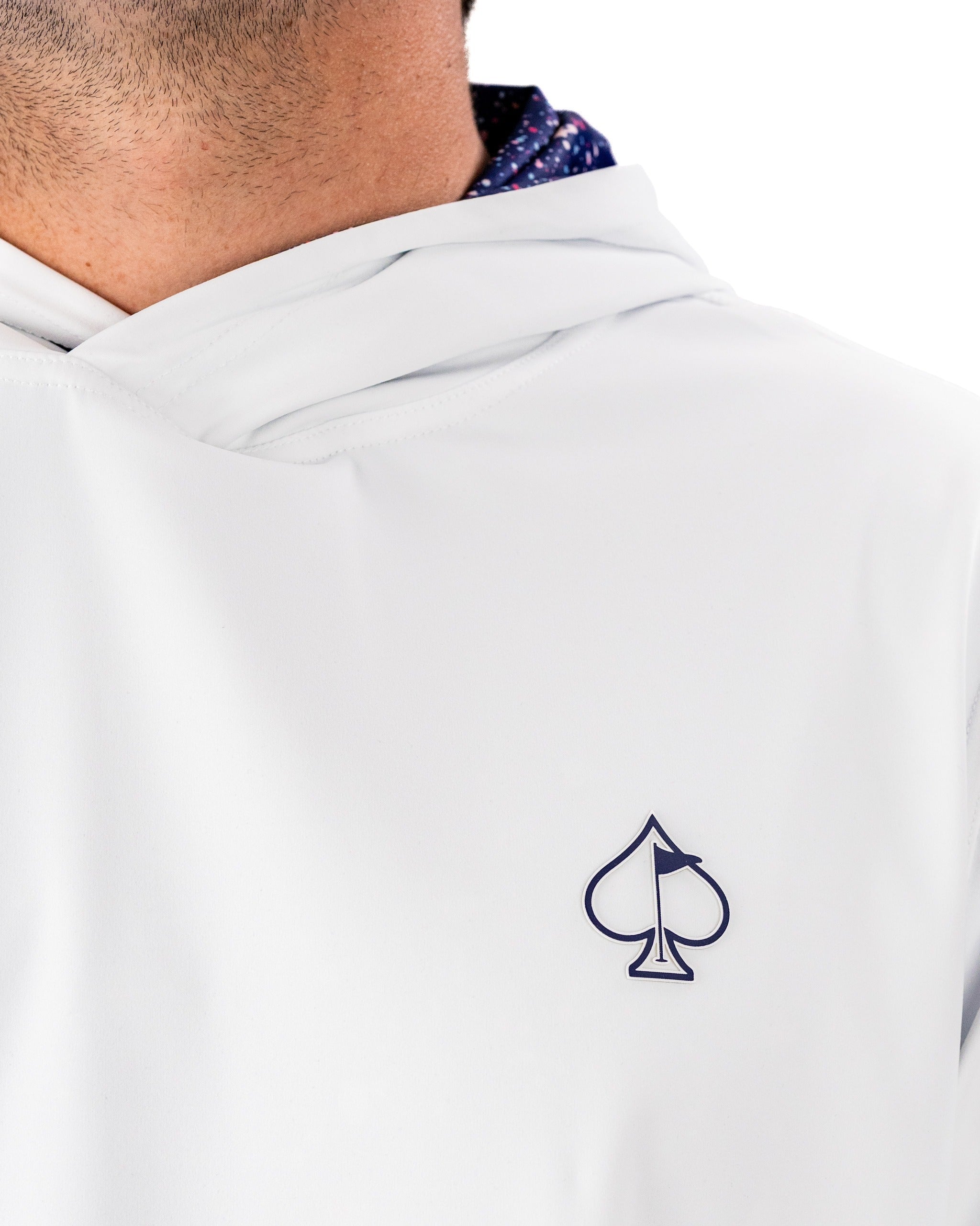 Performance Golf Hoodie - Blue Splatter | Lightweight & Bold | 85