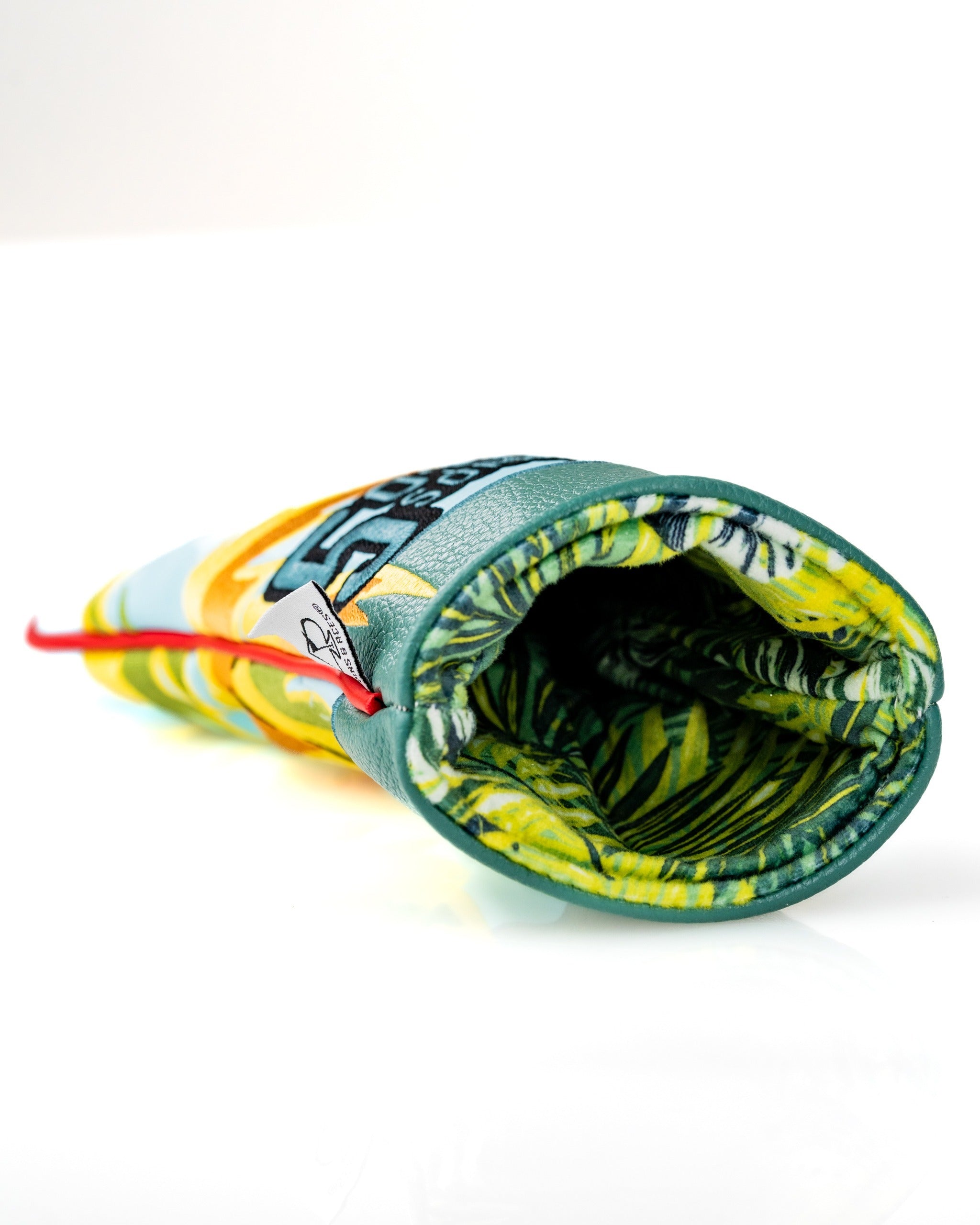 Colorful Margaritaville 5 O'Clock Somewhere fairway headcover featuring tropical designs and a soft interior lining.