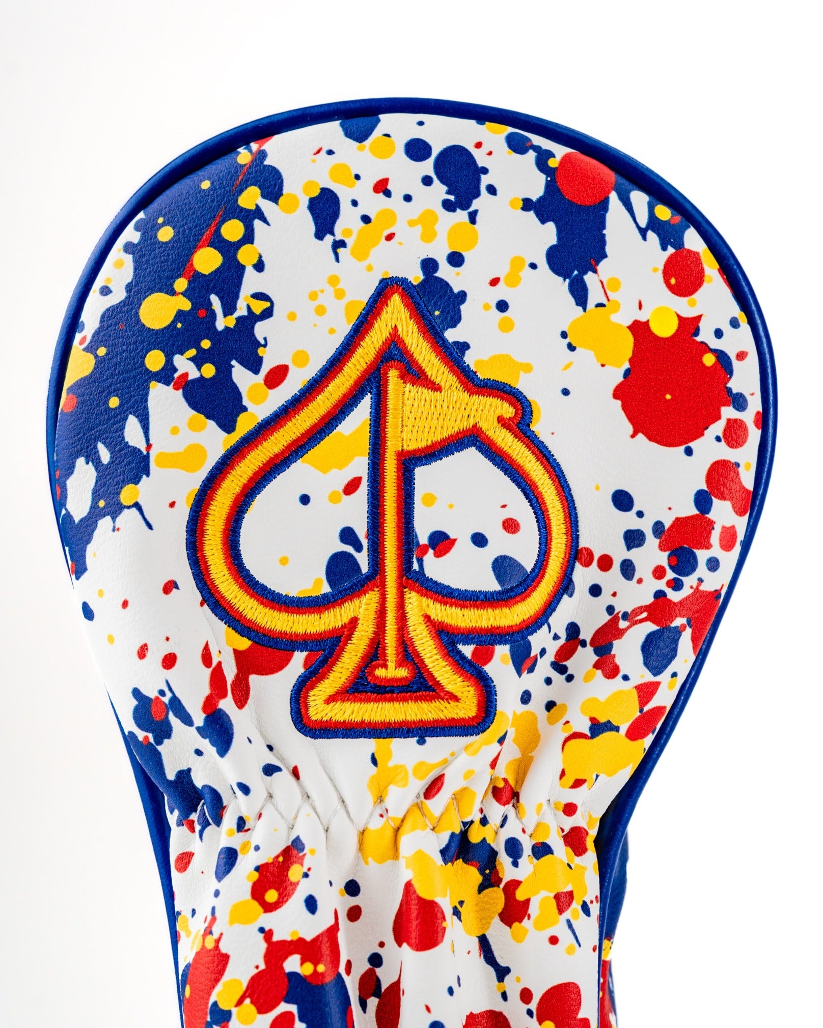 Bold Colorado 2.0 hybrid cover featuring a colorful splatter design and a prominent spade logo for stylish golf protection.