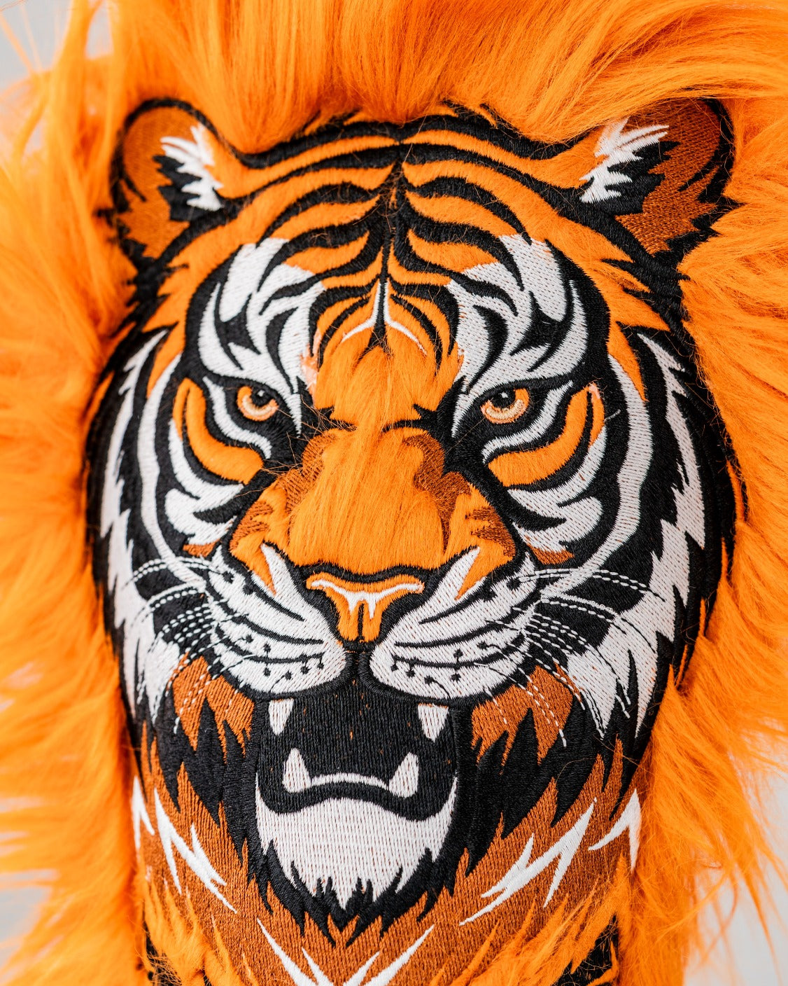 Bold tiger driver cover featuring intricate embroidery and vibrant orange fur, perfect for golfers wanting to stand out.